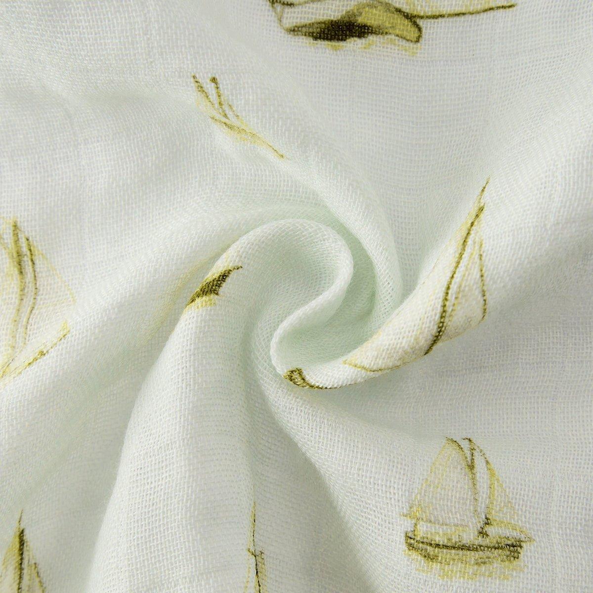 Sailboat Melody Organic Cotton Two-Piece Burp Cloth Set image number 2
