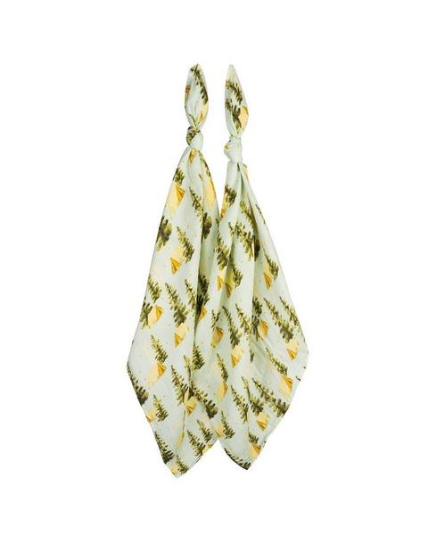 Camping Bamboo Muslin Two-Piece Burp Cloth Set