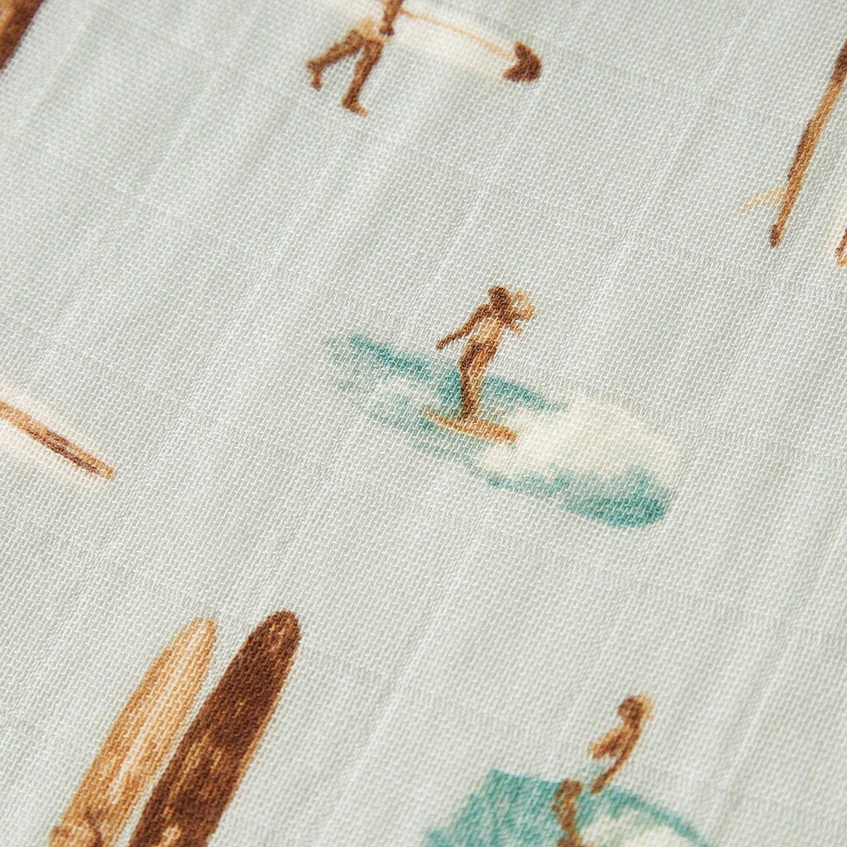 Vintage Surf Bamboo Muslin Two-Piece Burp Cloth Set image number 2