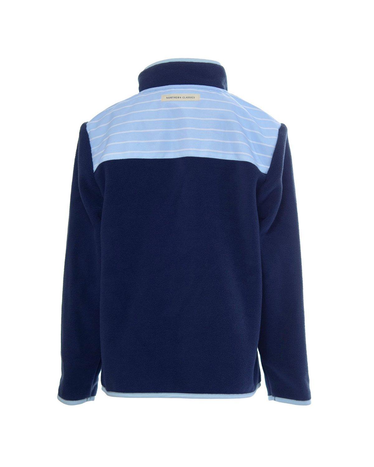 Kids Navy Stripe Fleece Jacket image number 1