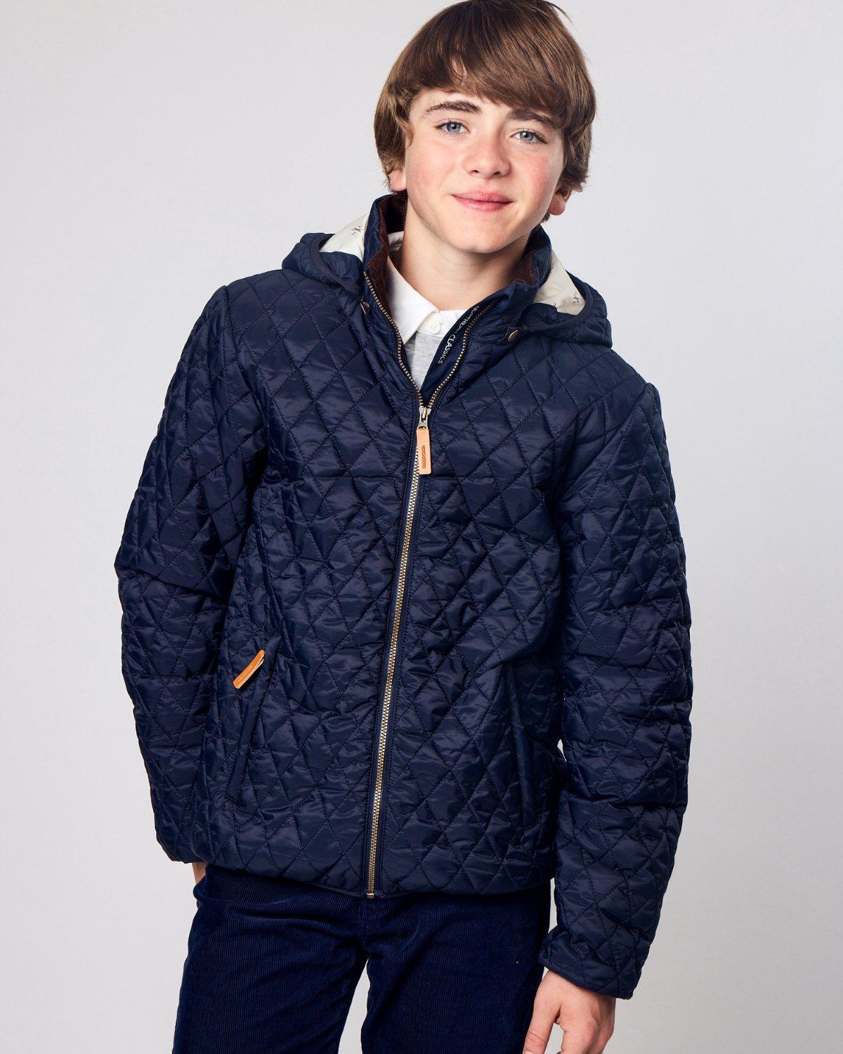 Kids Navy Blue Puffer Jacket image number 2