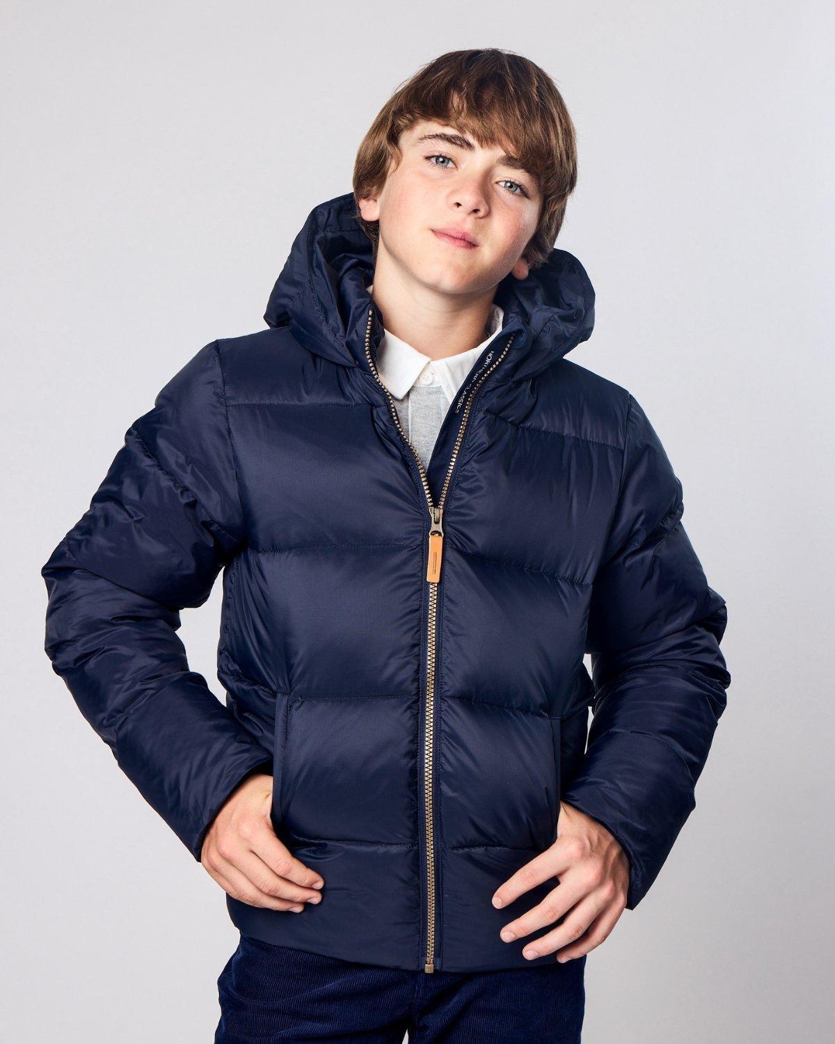 Kids Navy Blue Ultra Puff Coat image number 2