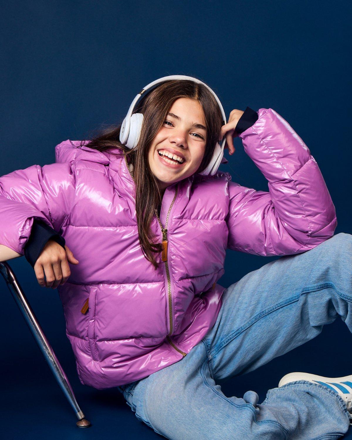 Kids Hi-Gloss Pink Lavender Ultra Puff Coat image number 2