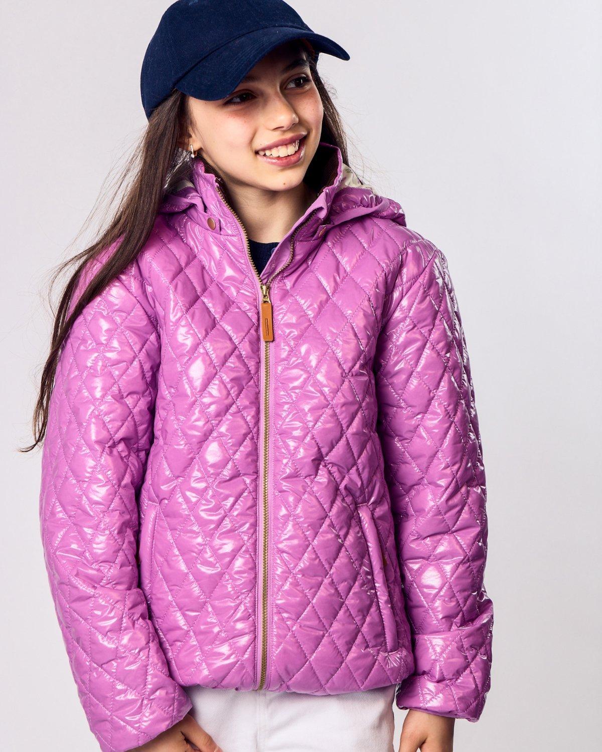 Kids Hi-Gloss Pink Lavender Puffer Jacket image number 2