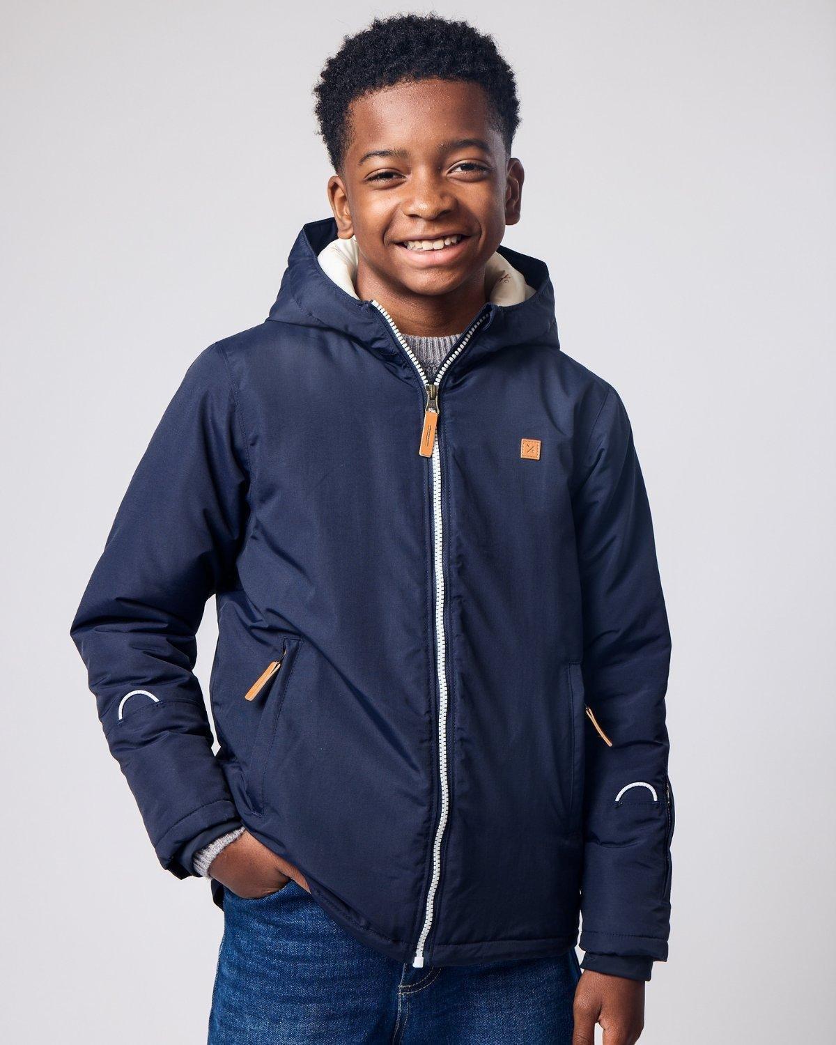 Kids Navy Blue Winter Coat image number 2