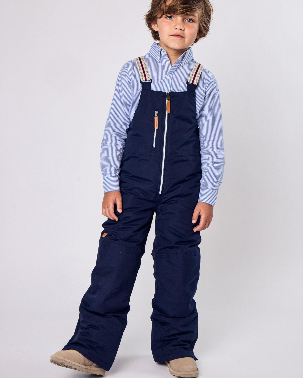 Kids Navy Blue Bib Snow Pant image number 2