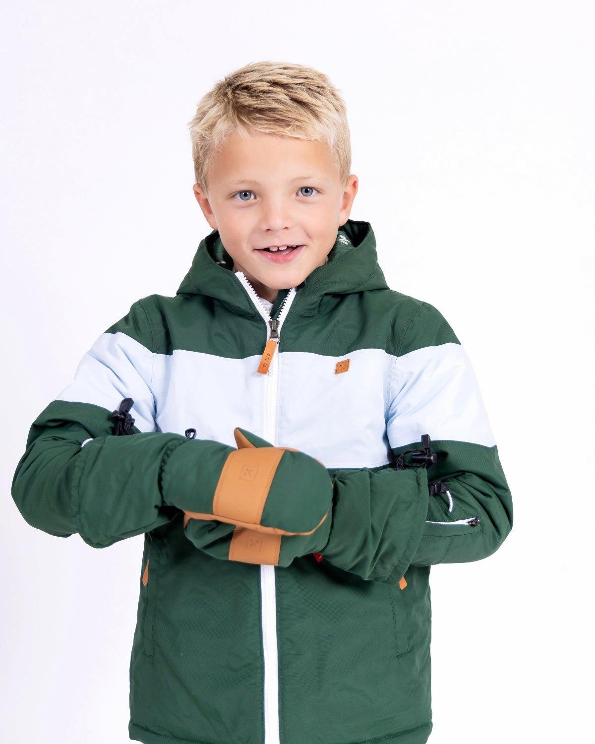 Kids Ivy Green Waterproof Ski Mitten image number 2