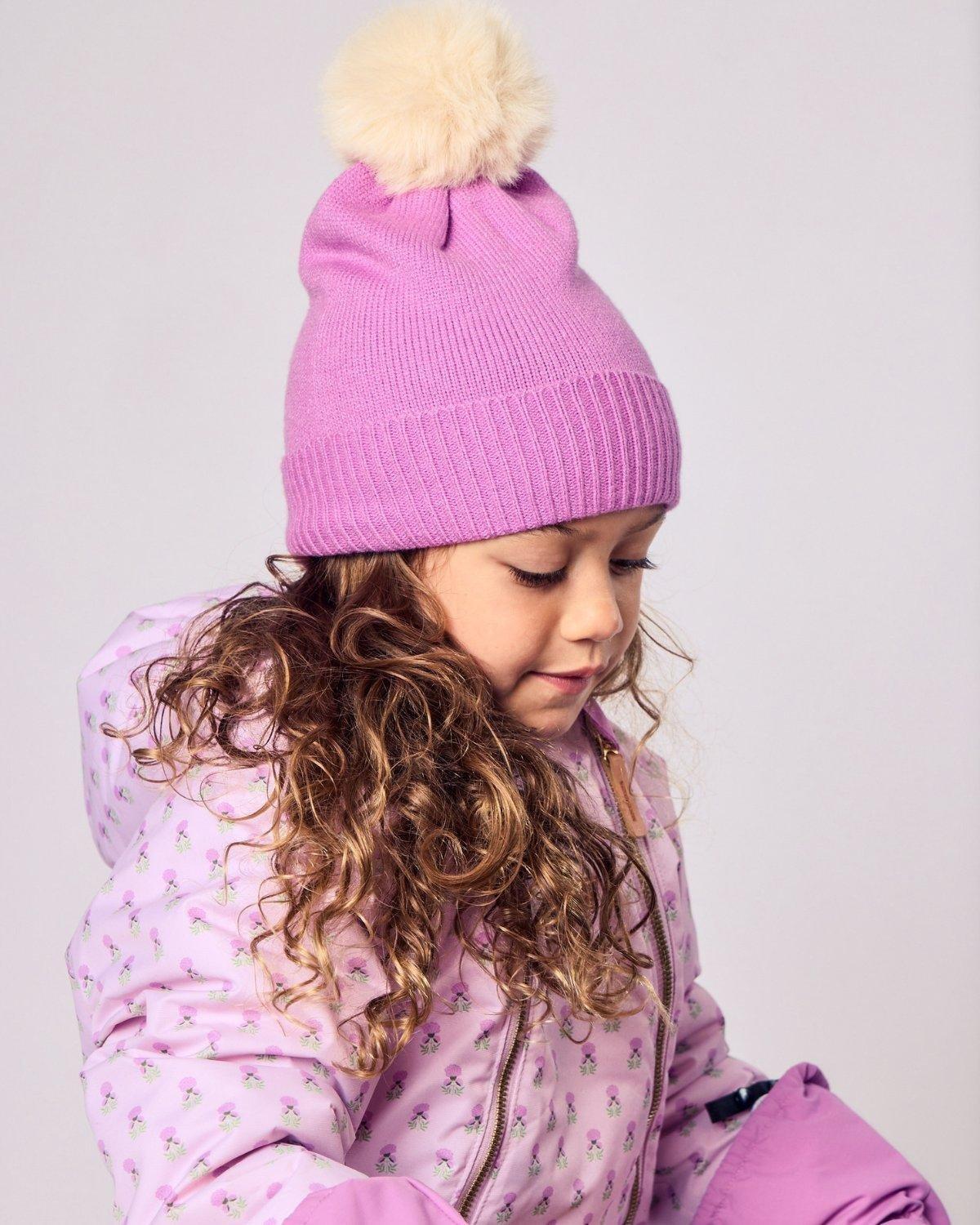 Pink Lavender Knit Pom Hat image number 1