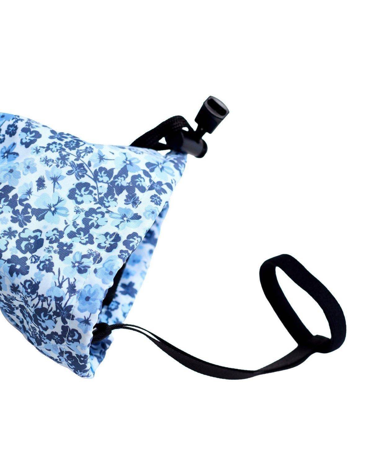 Kids Blue Ditsy Floral Waterproof Ski Mitten image number 1