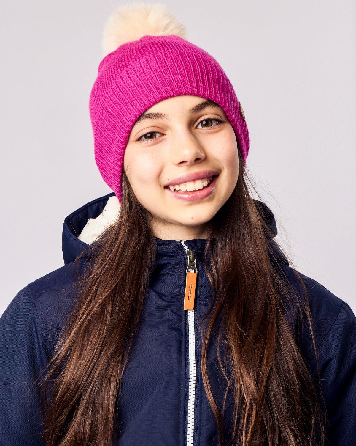 Hot Pink Knit Pom Hat image number 1