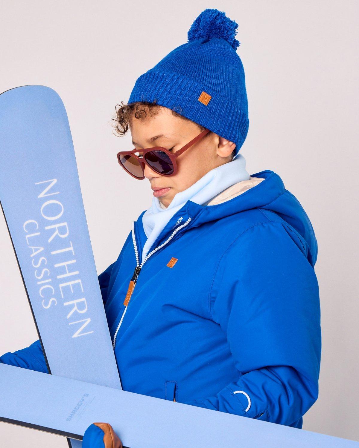 Varsity Blue Knit Pom Hat image number 1