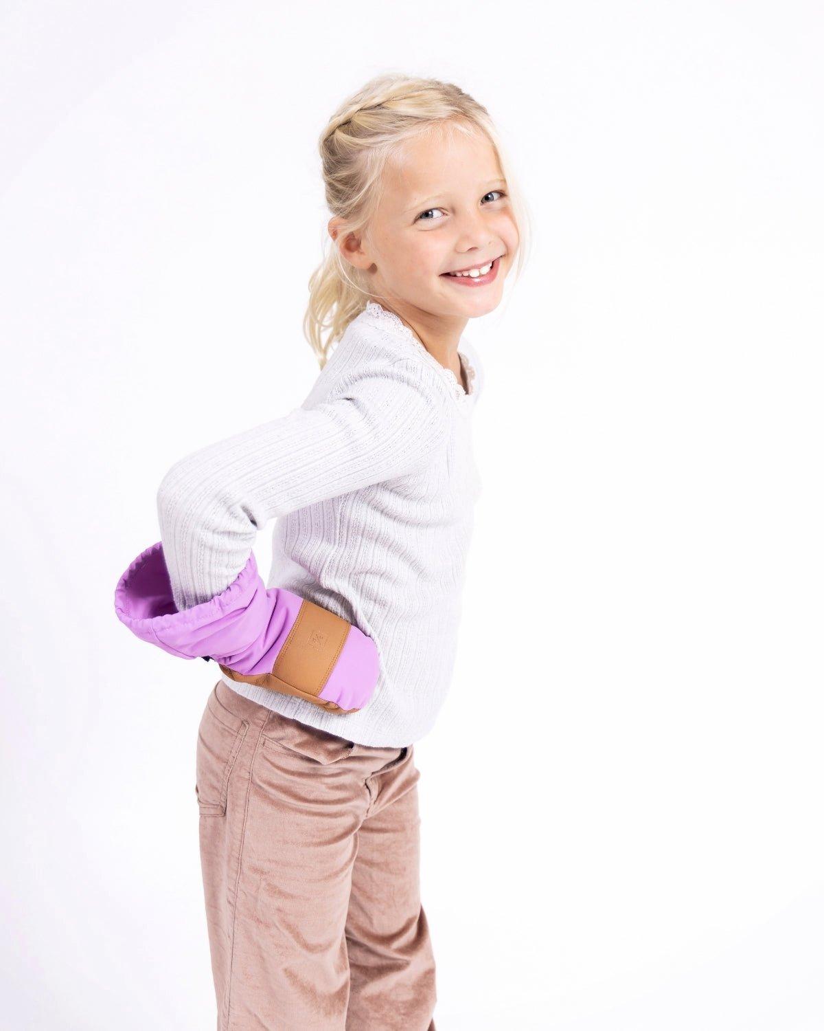 Kids Pink Lavender Waterproof Ski Mitten image number 2