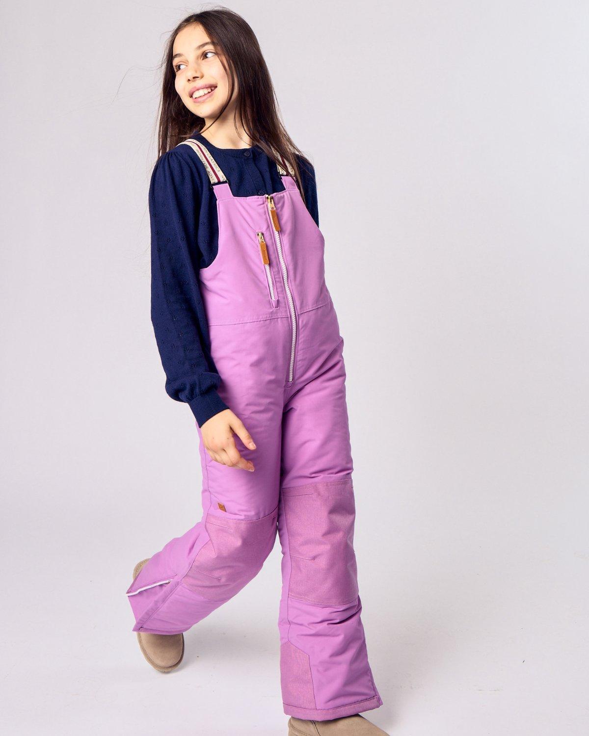 Kids Pink Lavender Bib Snow Pant image number 2