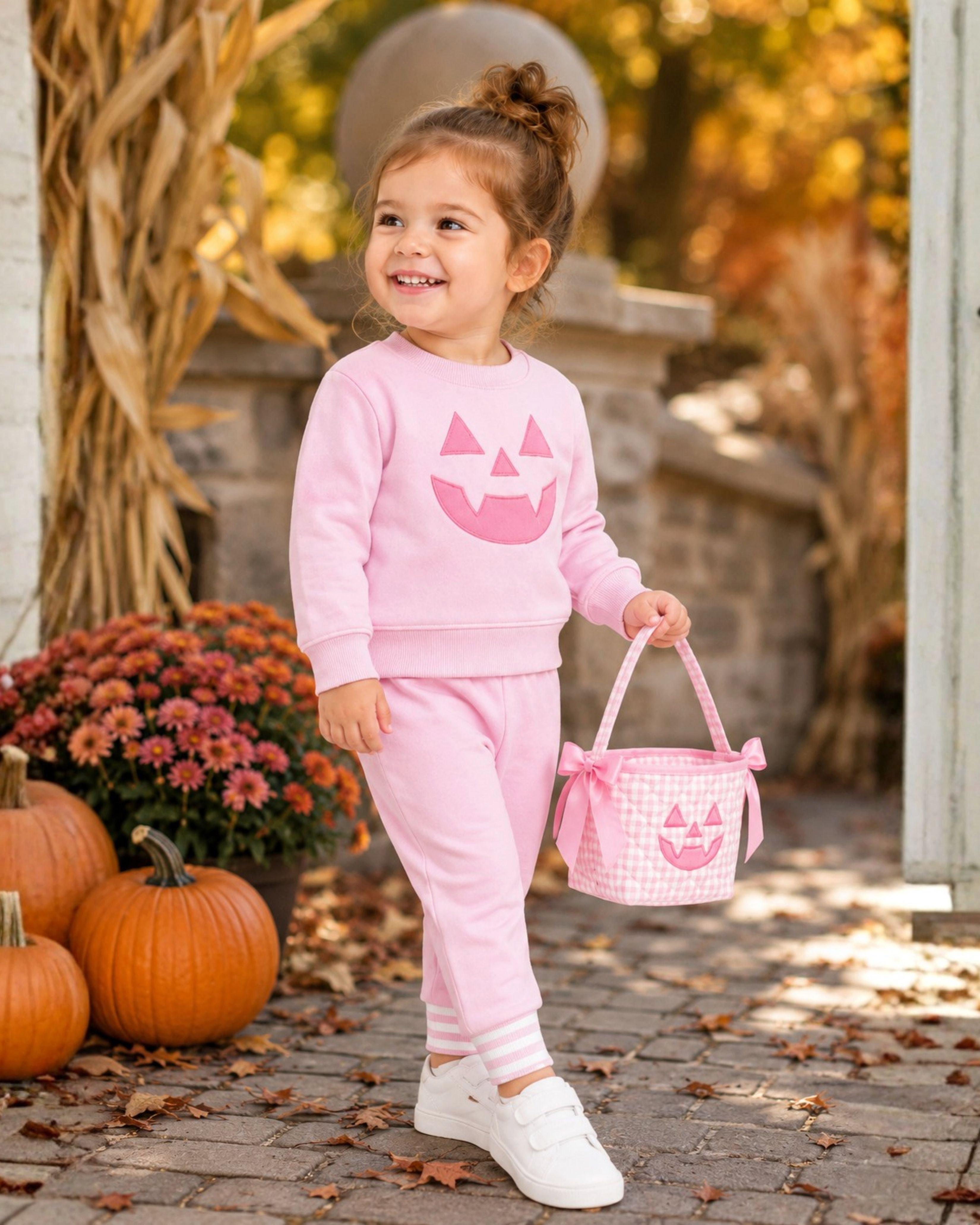 Jack-O-Lantern Crewneck Sweatshirt, Pink image number 1
