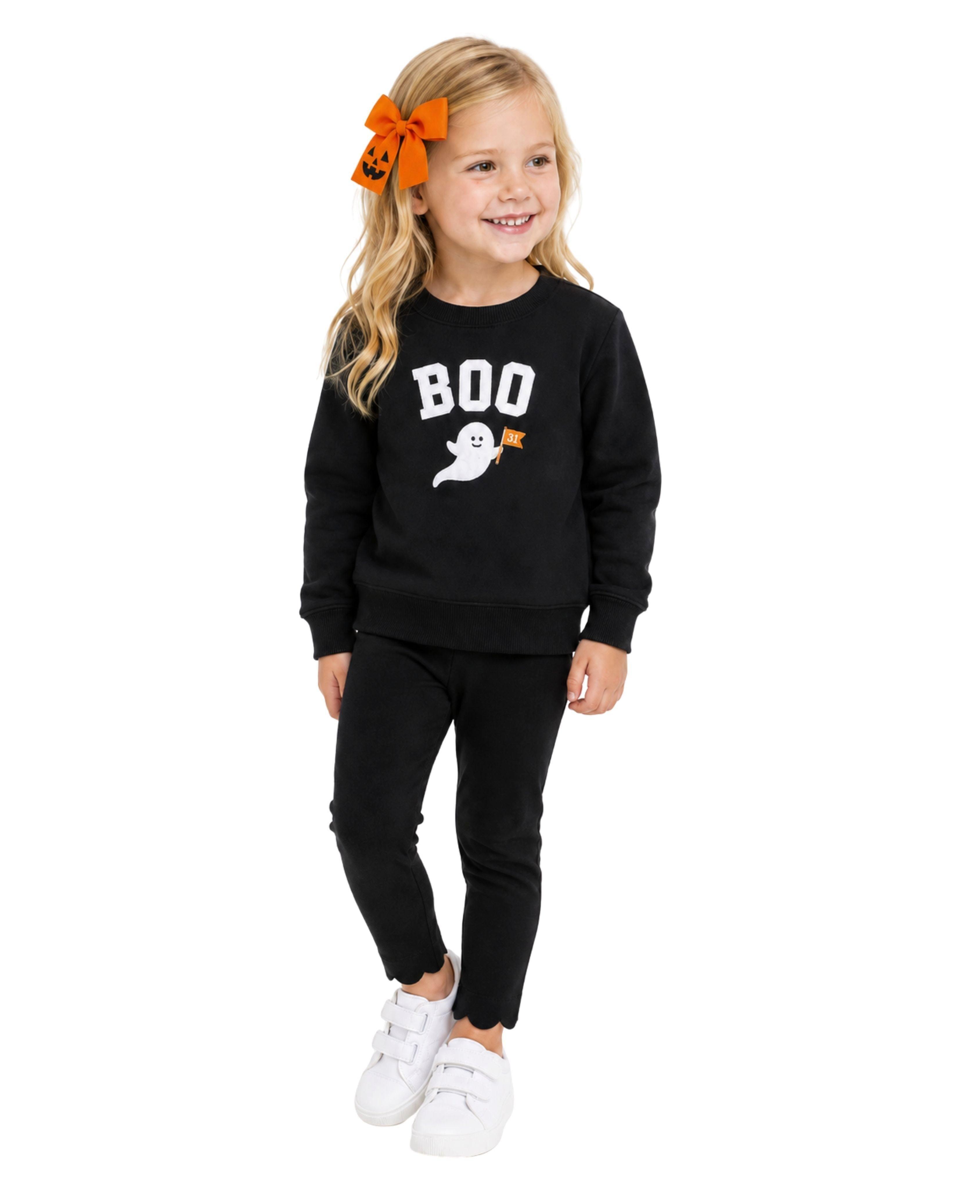 Jack-O-Lantern Halloween Hair Bow image number 1