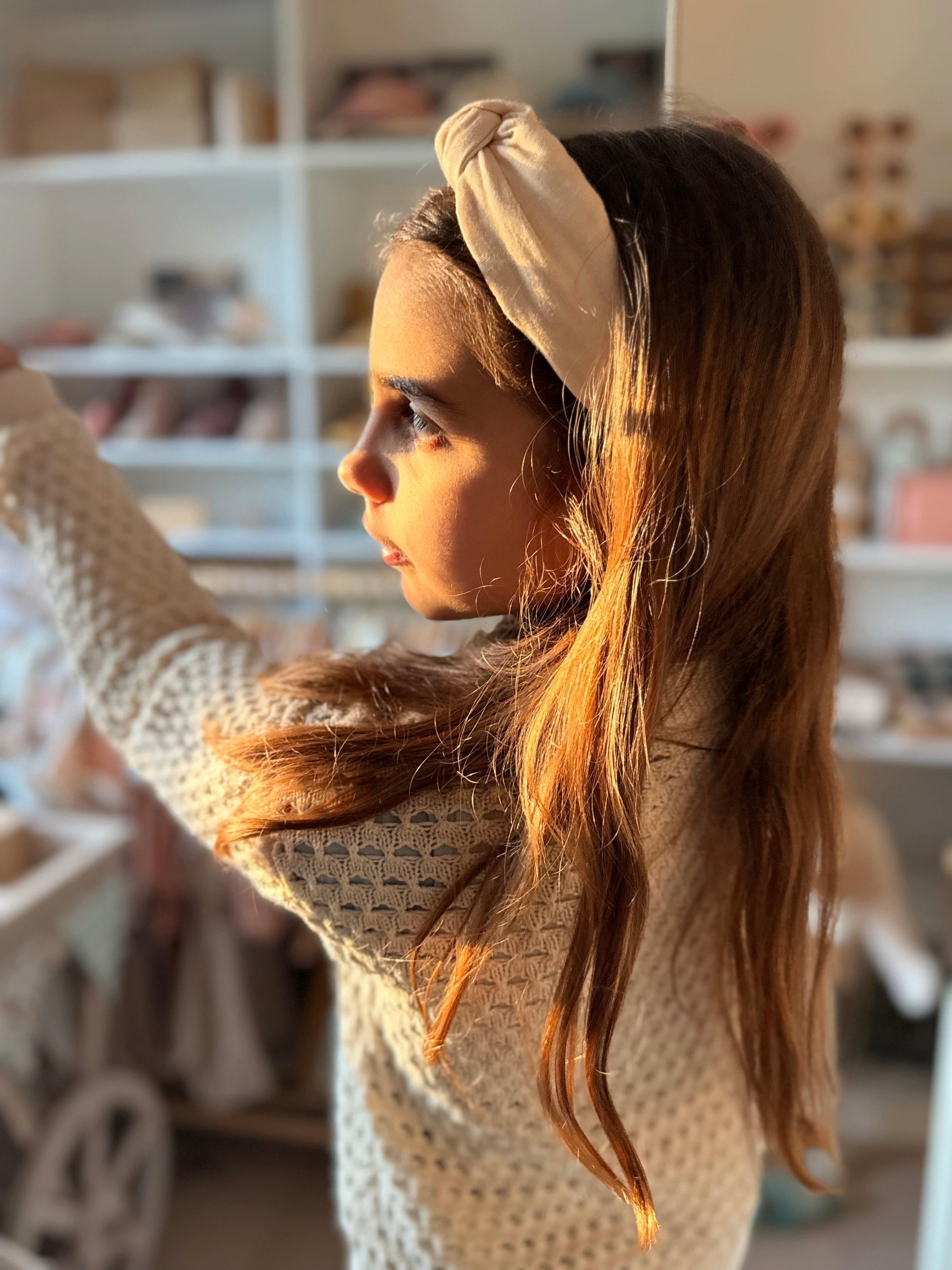 Classic Knot Headband | Organic Cotton | Sand image number 1
