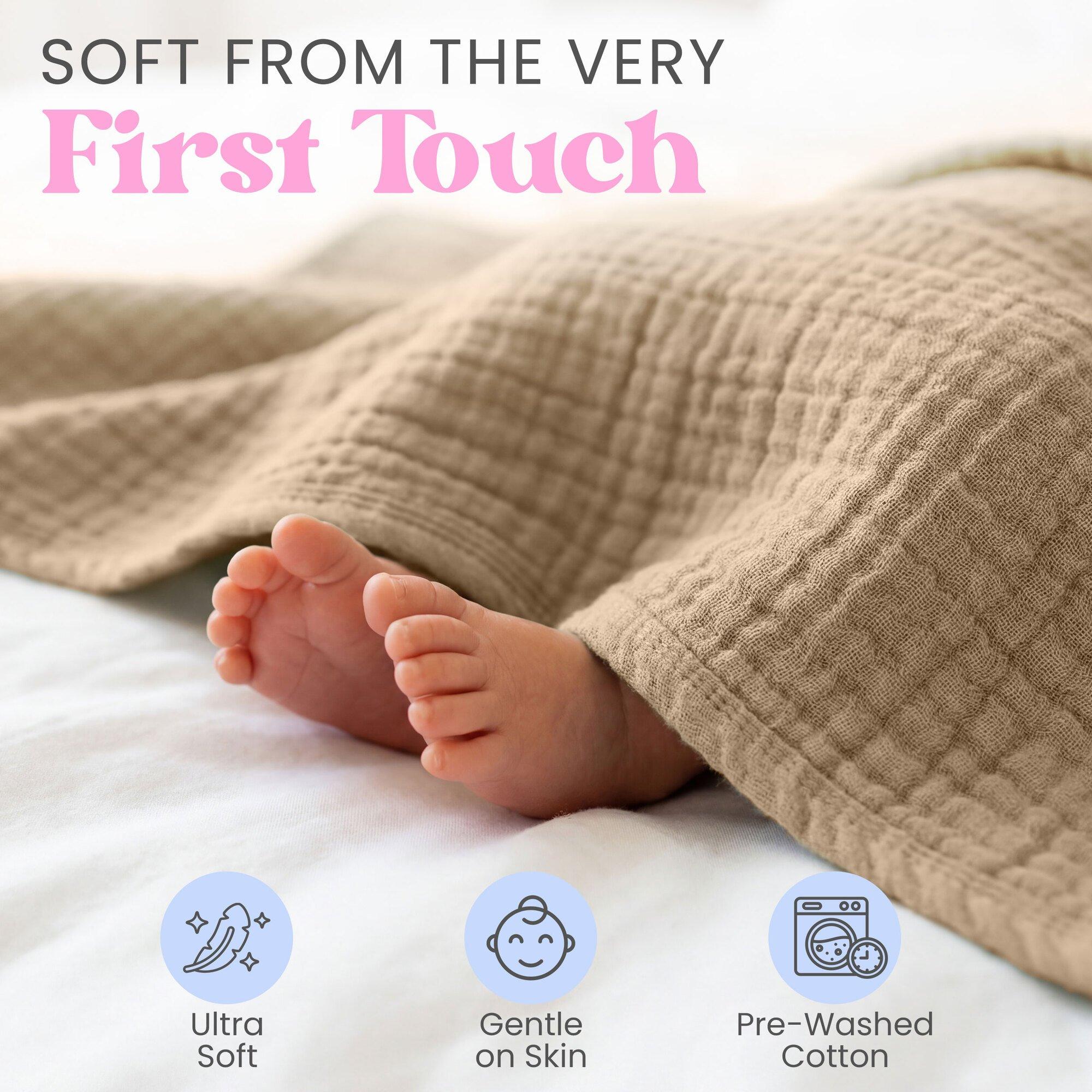 Baby Blanket: 2pk - Sand & Cream image number 3