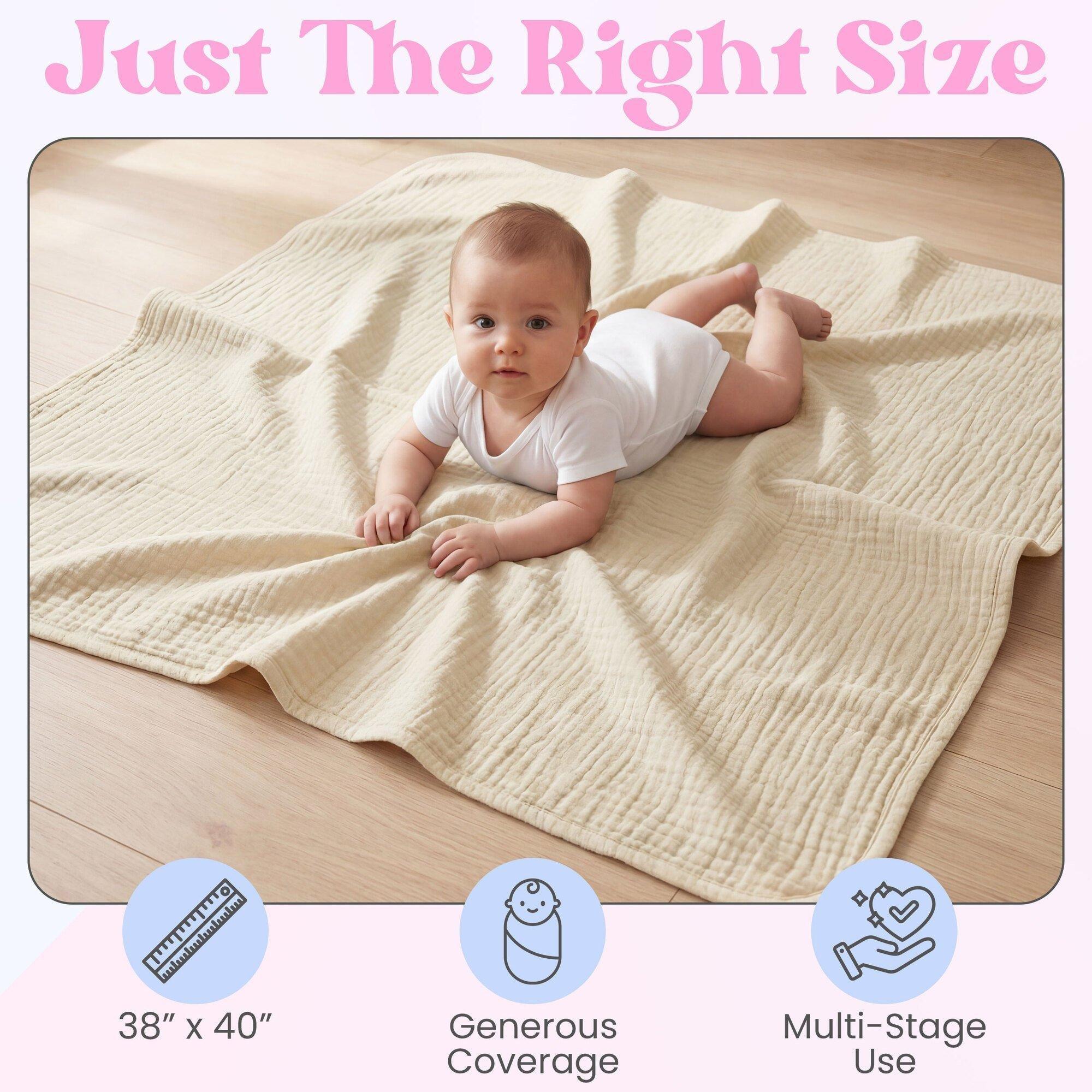 Baby Blanket: 2pk - Sand & Cream image number 4