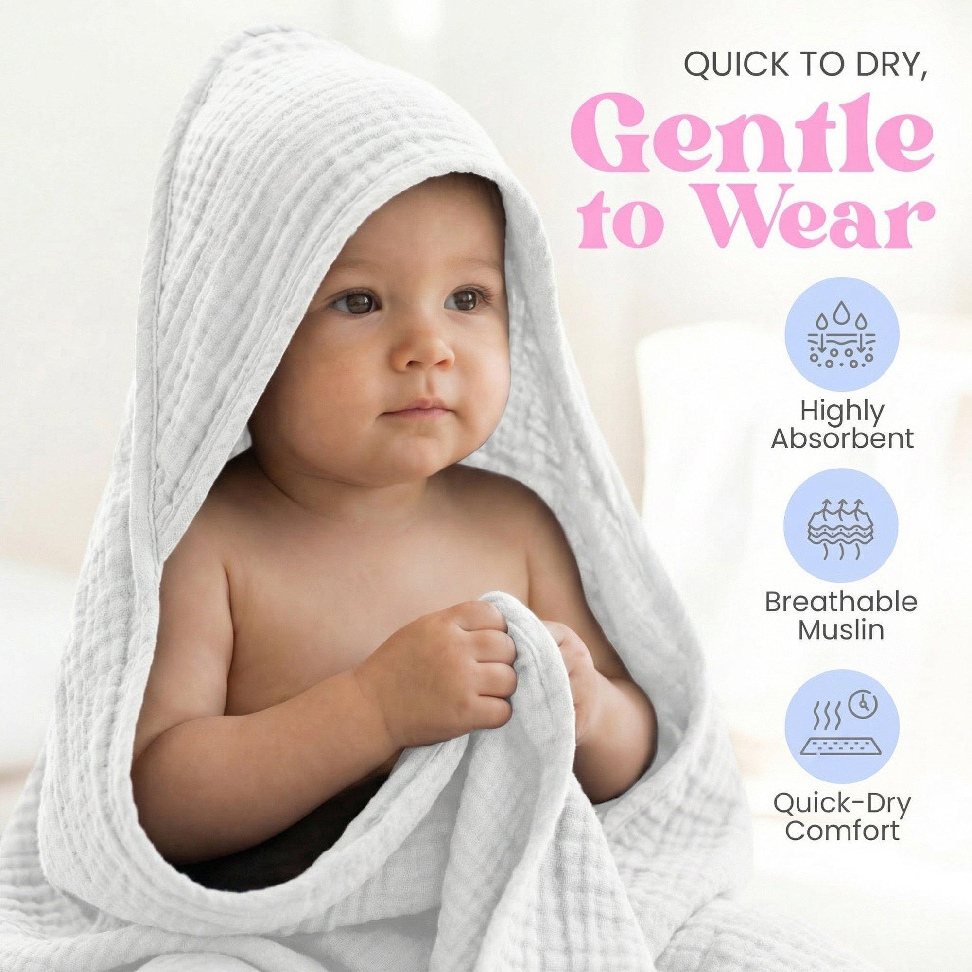 Hooded Baby Bath Towel: 2pk - White image number 3