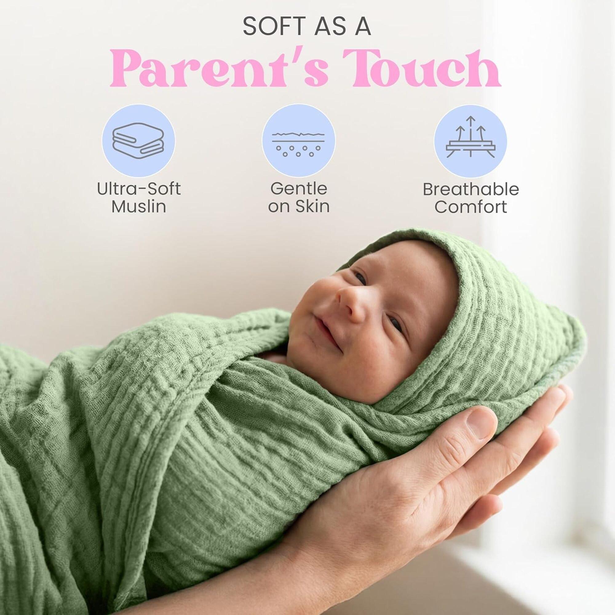 Hooded Baby Bath Towel: 2pk - Light Green & Dark Green image number 2