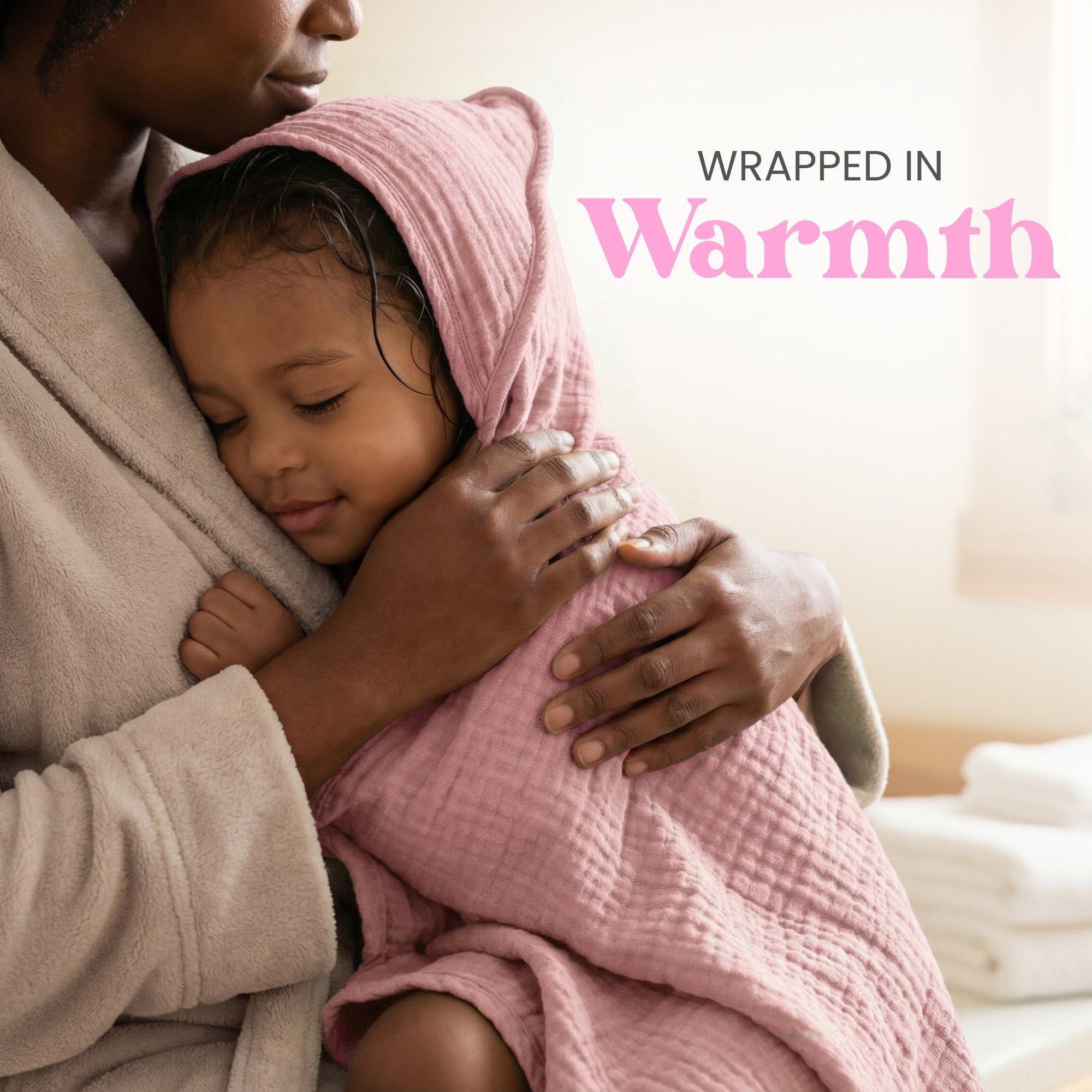 Hooded Baby Bath Towel: 2pk - Pink & Peach image number 4