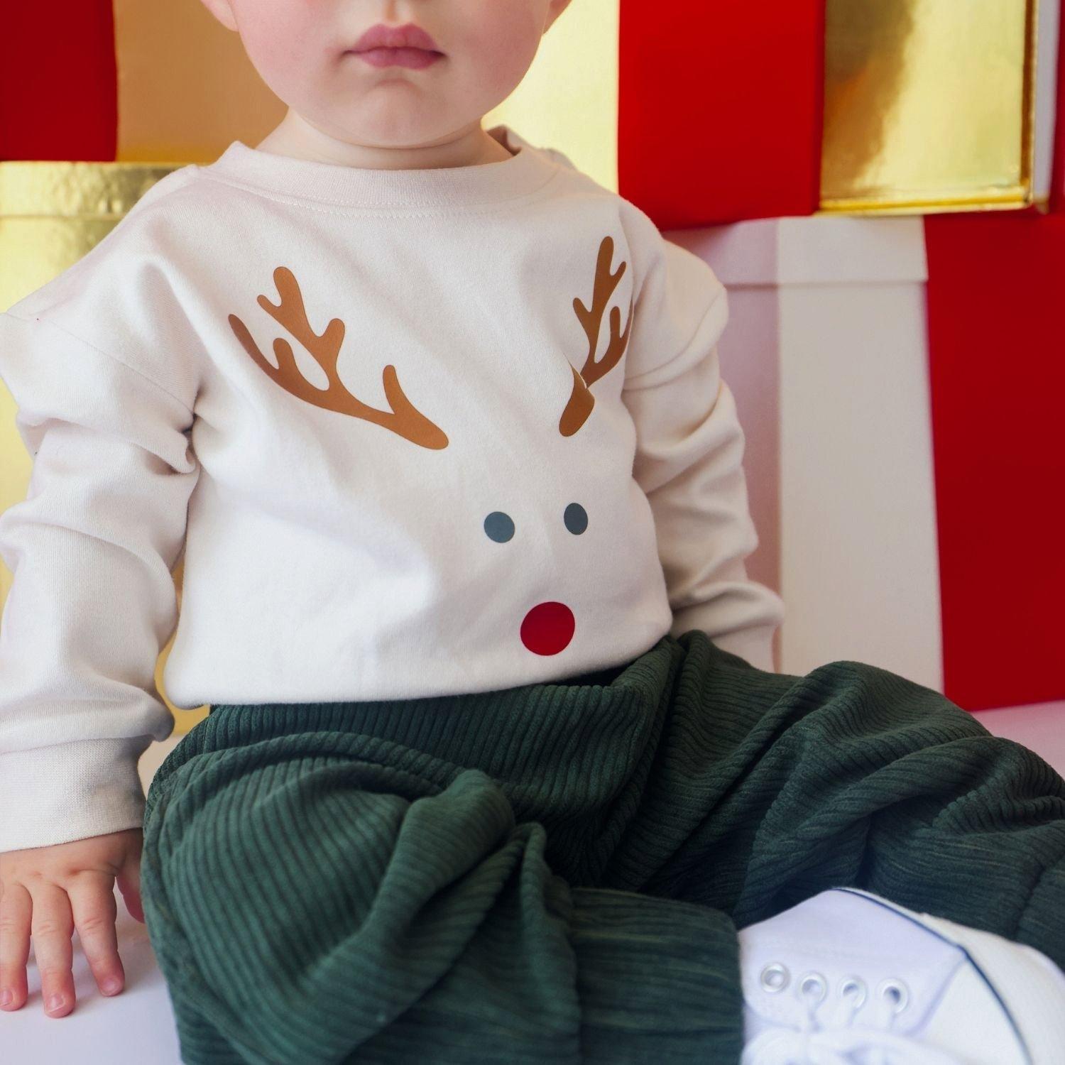 Red Nose Reindeer Christmas Long Sleeve Romper image number 2