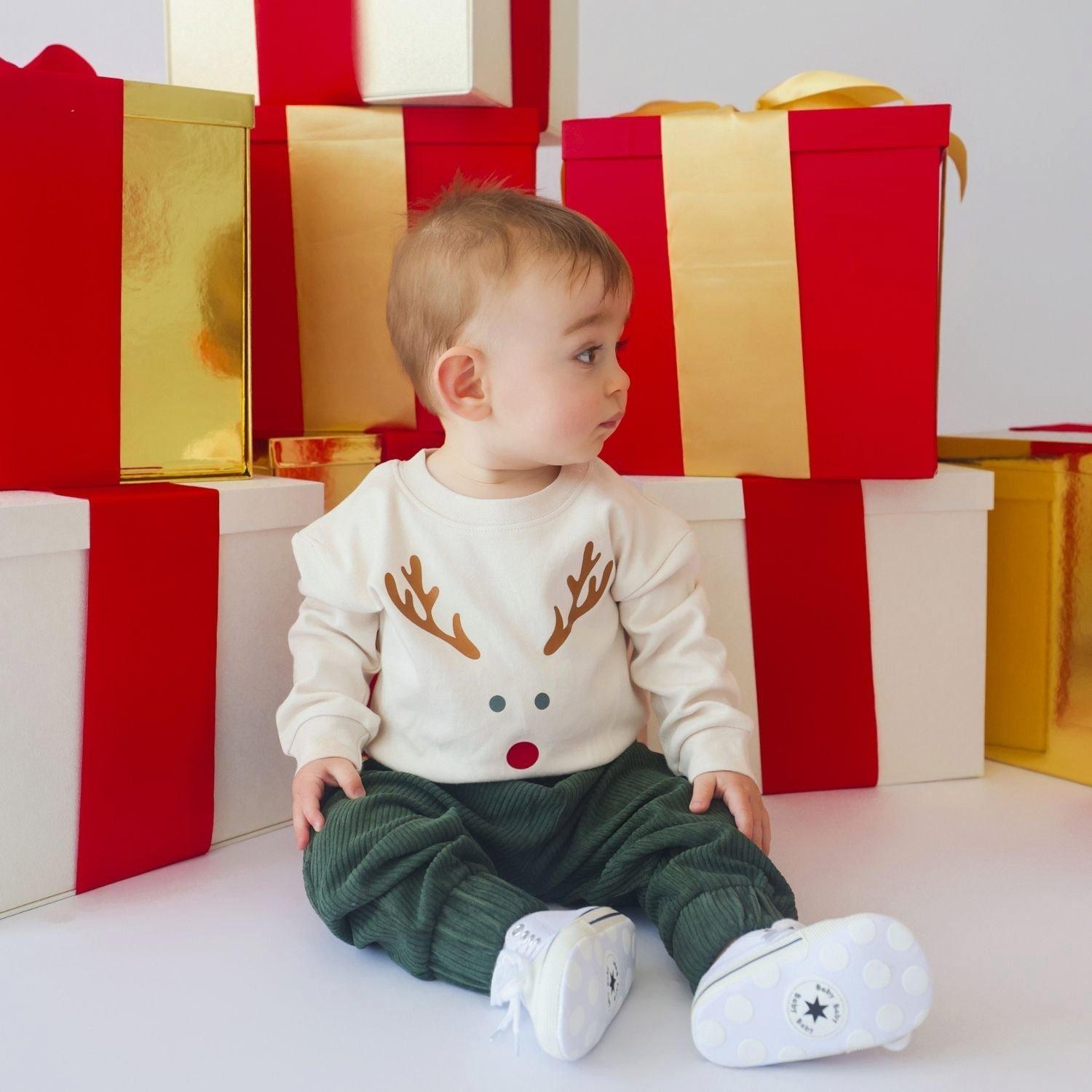 Red Nose Reindeer Christmas Long Sleeve Romper image number 1