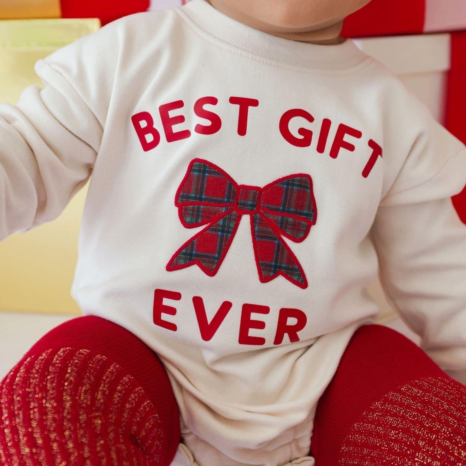 Best Gift Ever Patch Christmas Long Sleeve Romper image number 2