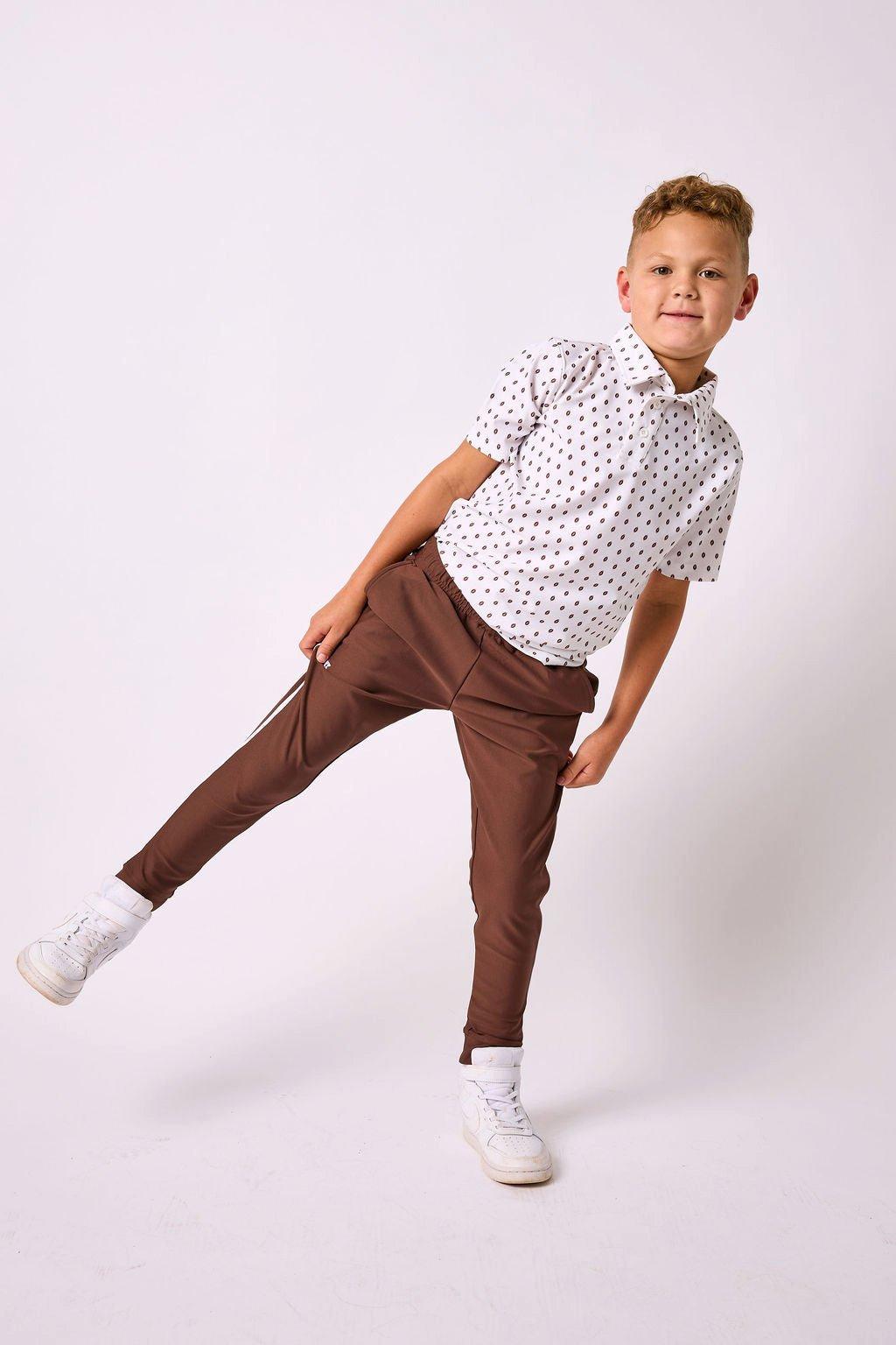 Boys Warm-Up Retro Jogger Pant - Brown image number 2