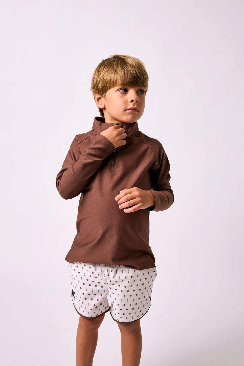 Retro Half Zip- Brown image number 3