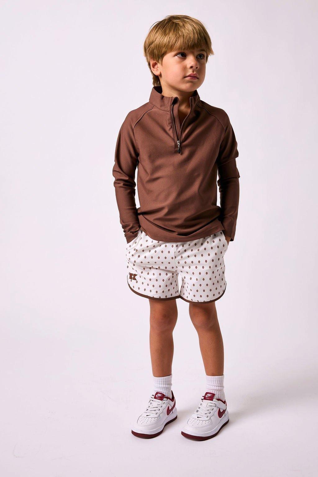 Retro Half Zip- Brown image number 1