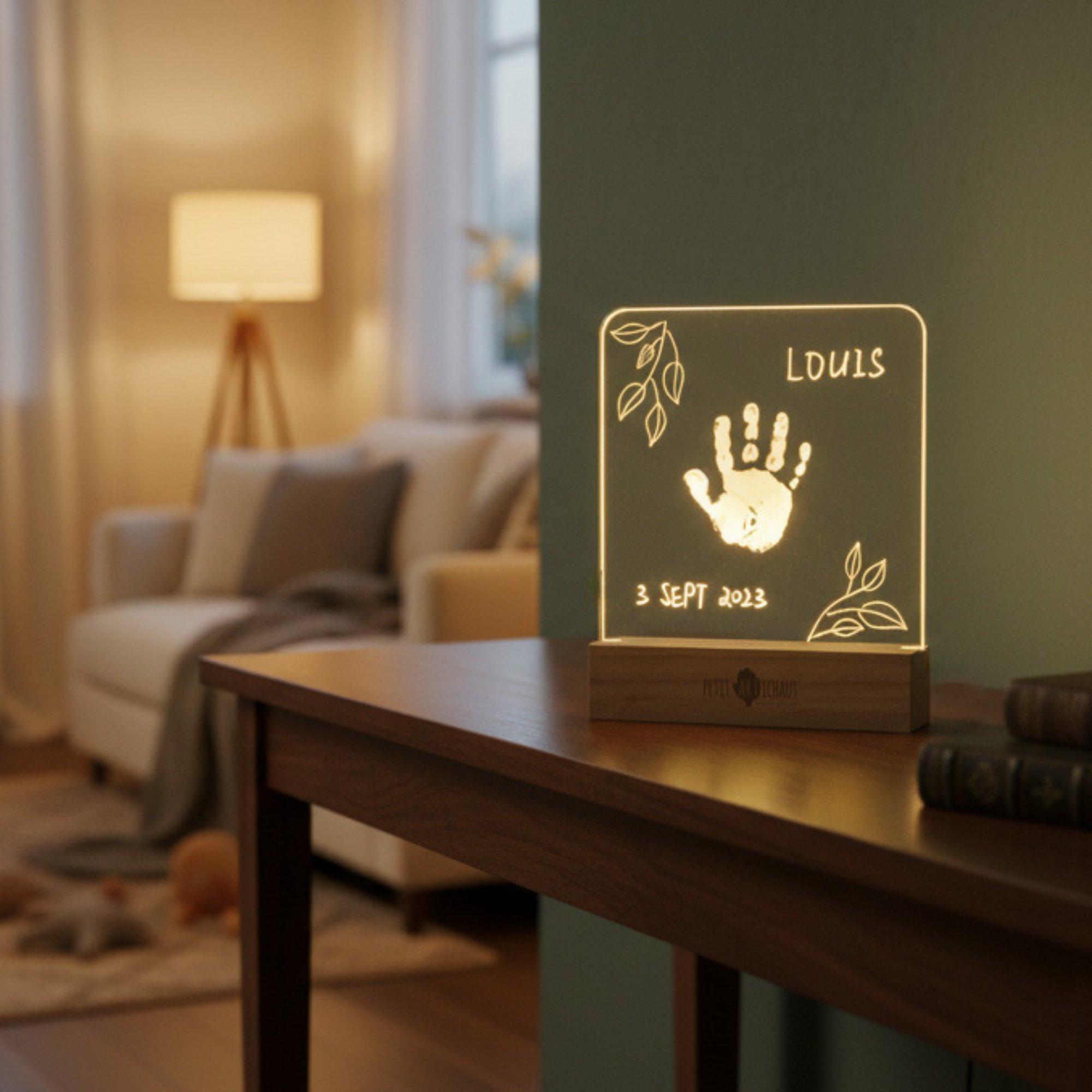 Illuminated Frame Light-Up Handprint Keepsake with Name & Date image number 4