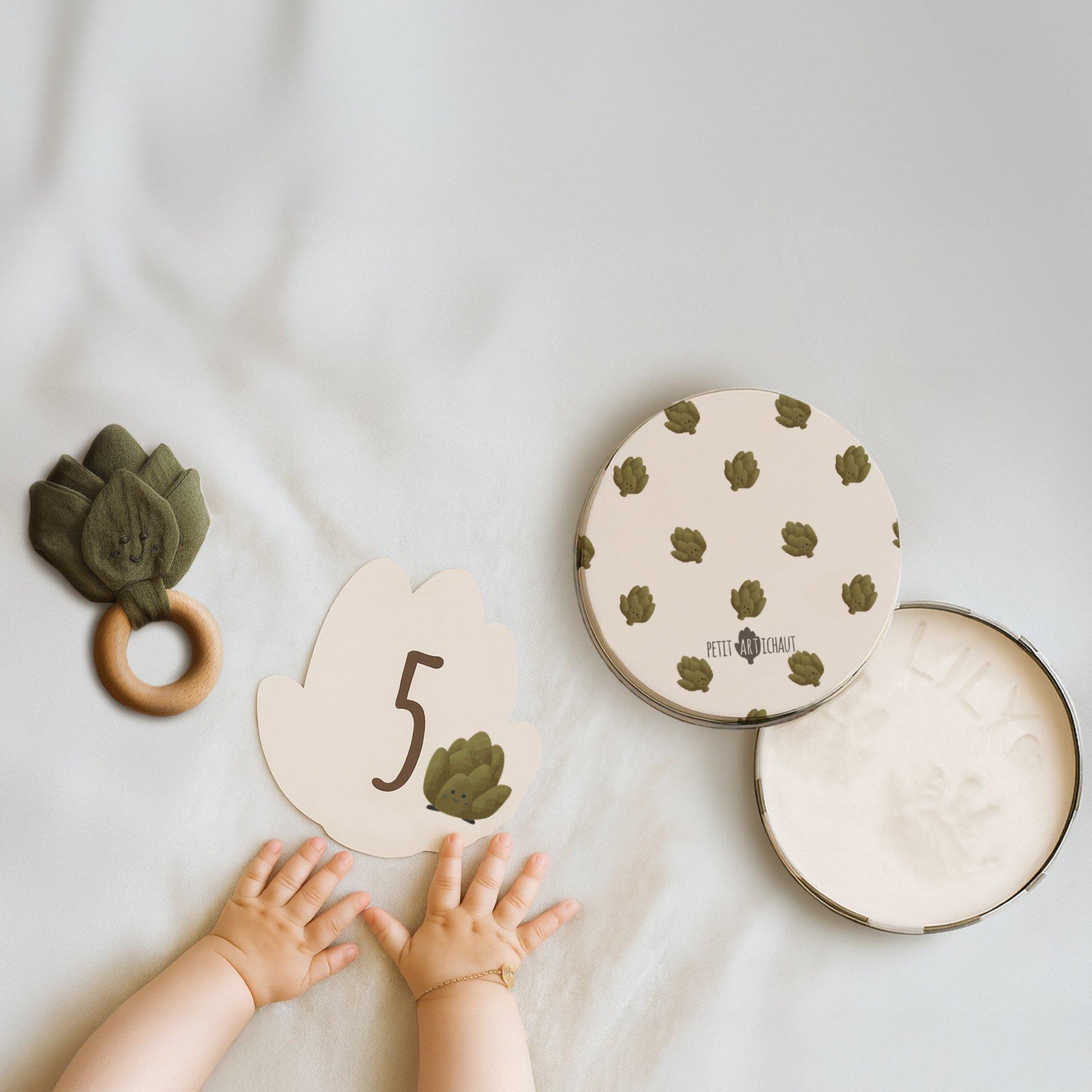 Birth Gift Set - Baby Handprint Kit, Comforter & Milestone Cards image number 2
