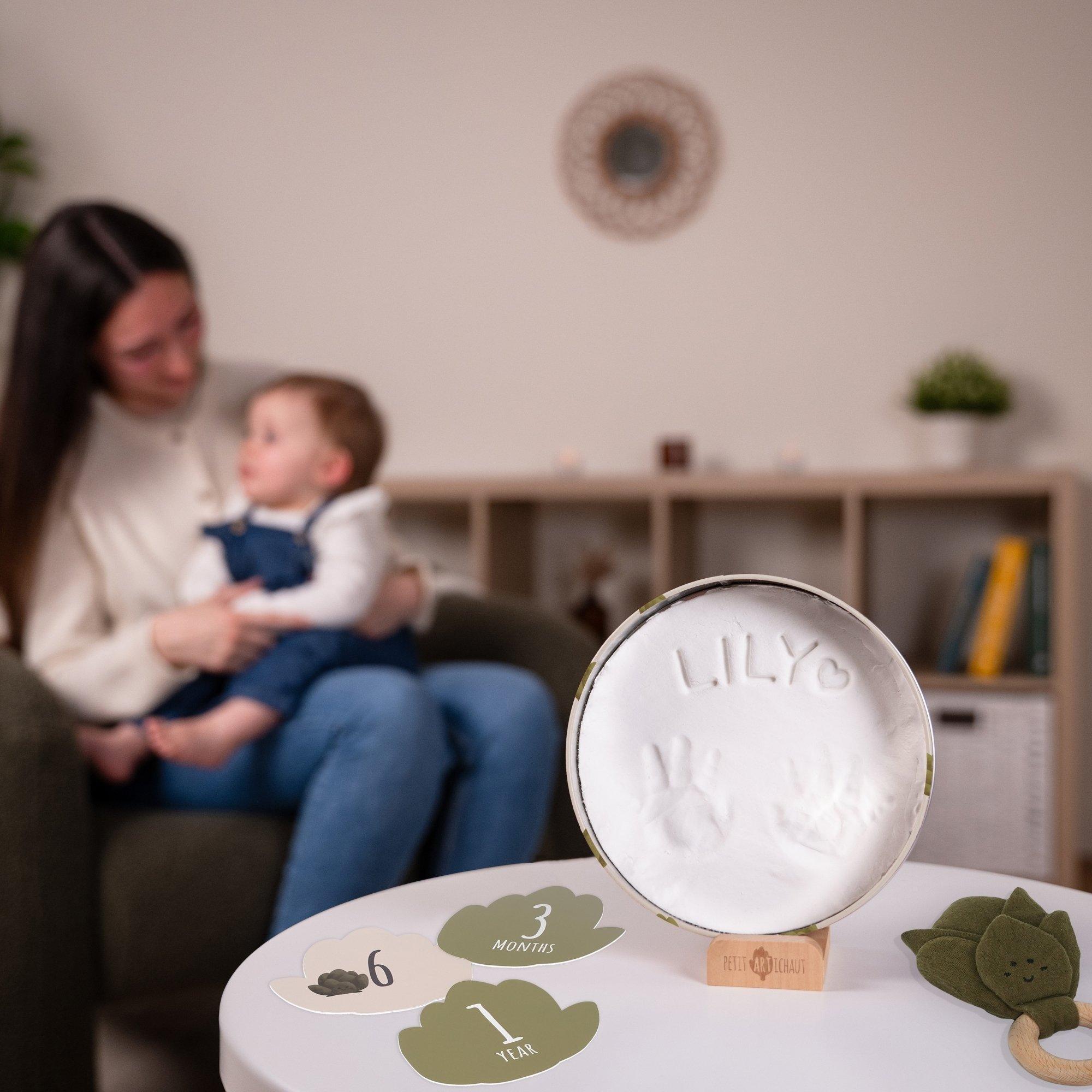 Birth Gift Set - Baby Handprint Kit, Comforter & Milestone Cards image number 4