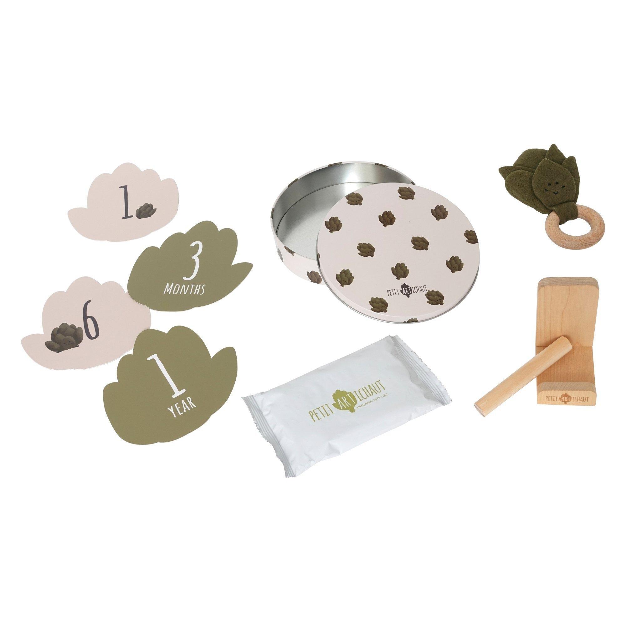 Birth Gift Set - Baby Handprint Kit, Comforter & Milestone Cards image number 1