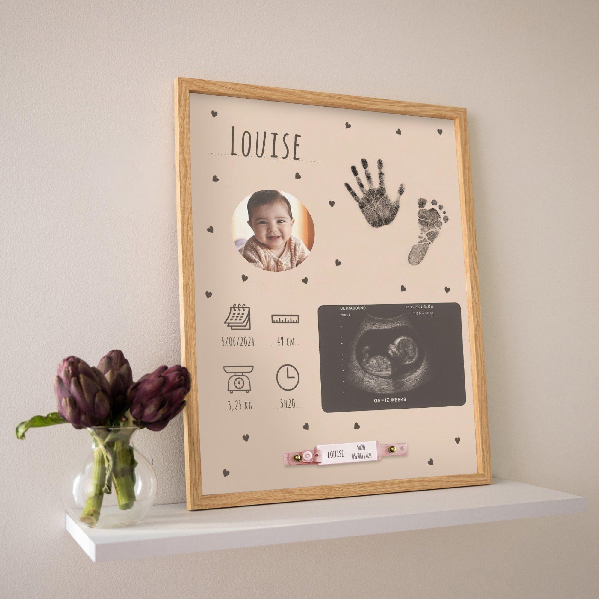 Baby Birth Frame Keepsake Kit - Handprint & Footprint Frame image number 2