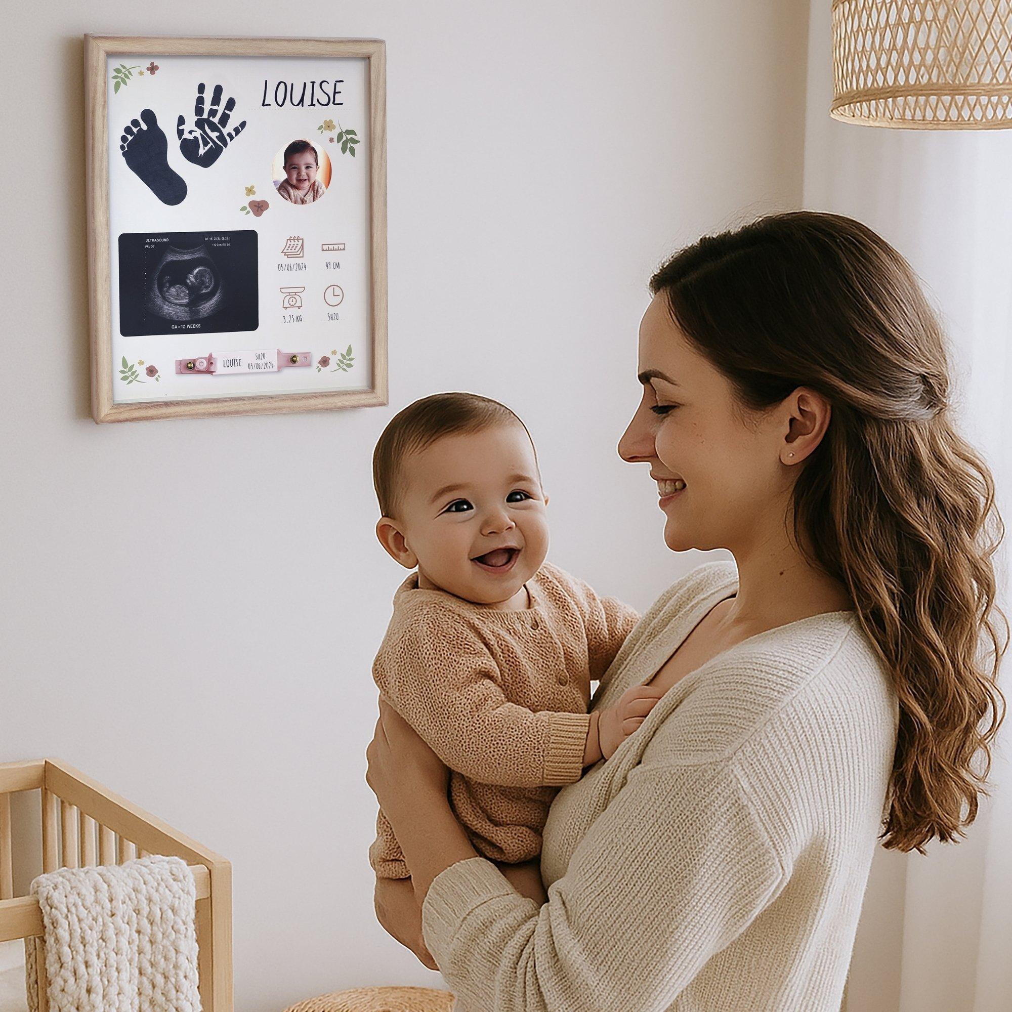 Baby Birth Frame Keepsake Kit - Handprint & Footprint Frame image number 3