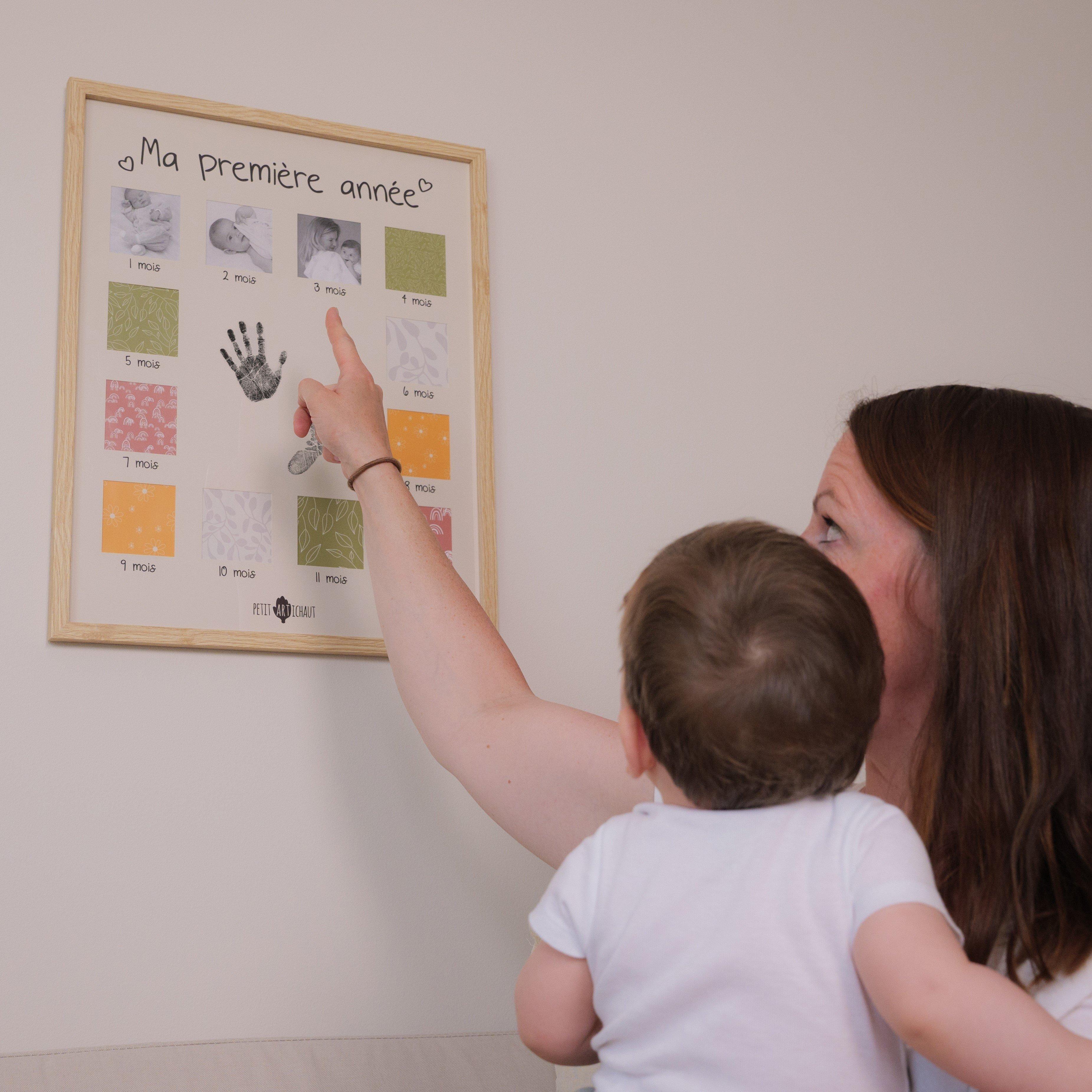 My First Year Memory Frame - Clean Touch Inkless Hand & Footprint Keepsake Kit image number 2
