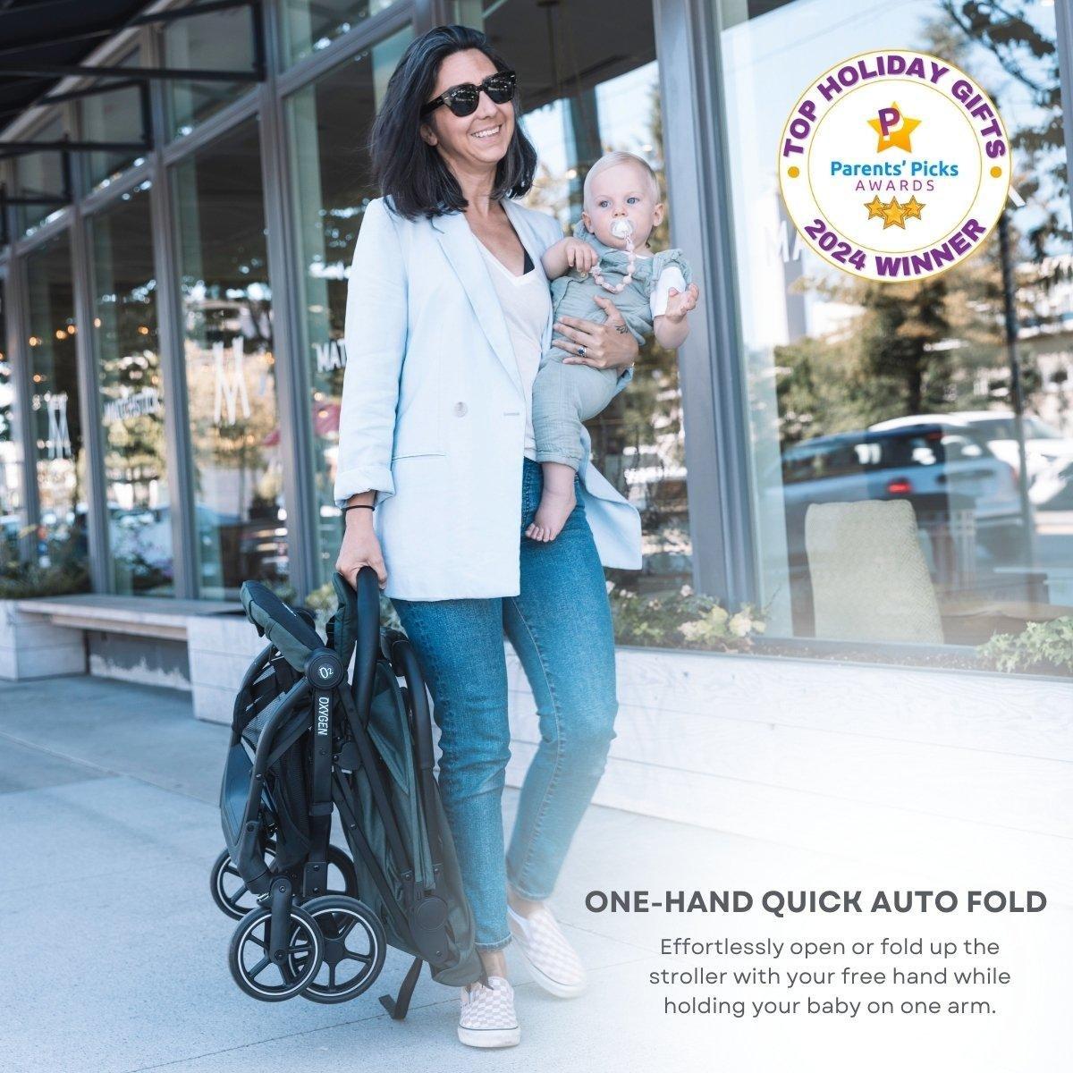 Oxygen v2 Lightweight Stroller, Compact, One-Hand Fold Travel Stroller image number 2