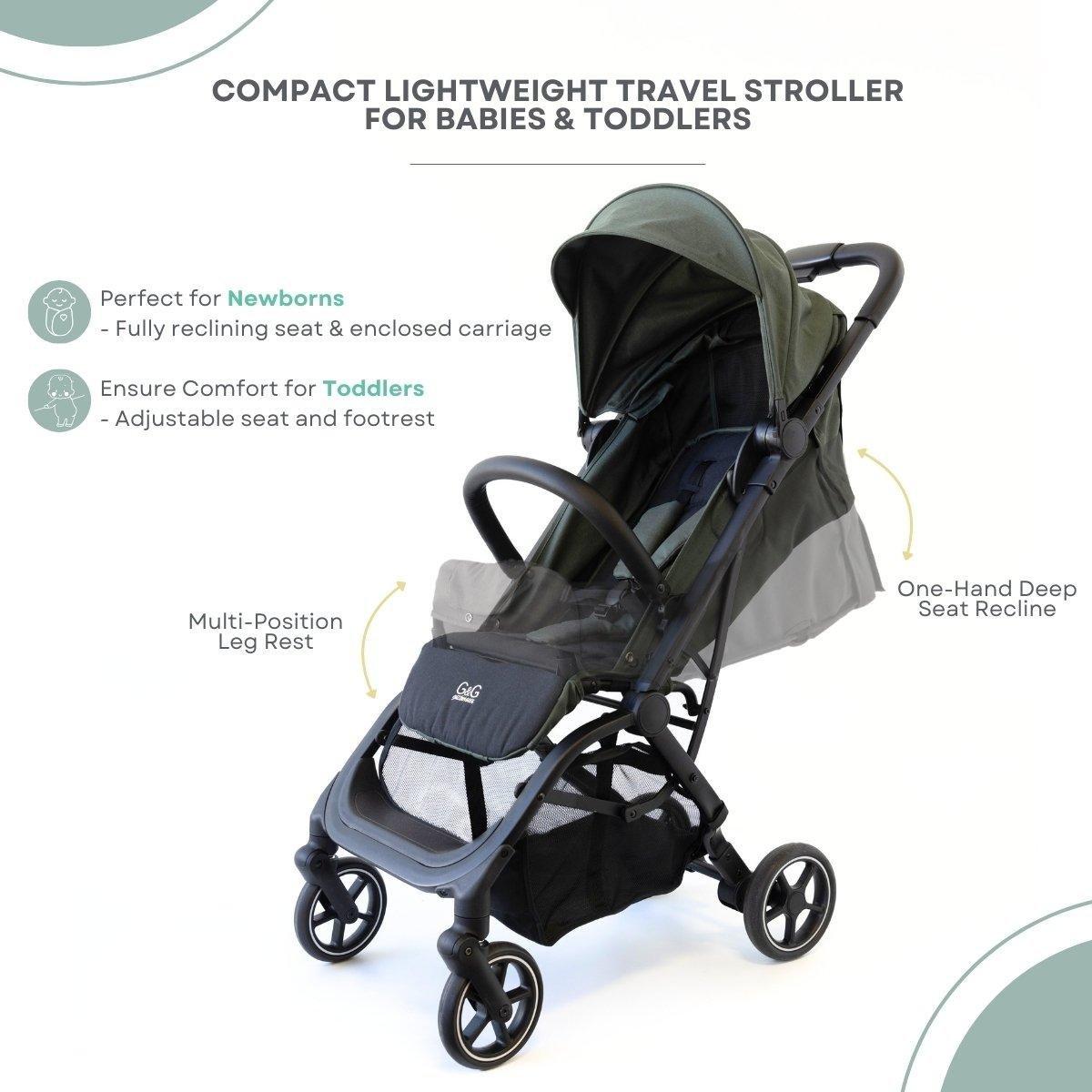 Oxygen v2 Lightweight Stroller, Compact, One-Hand Fold Travel Stroller image number 1