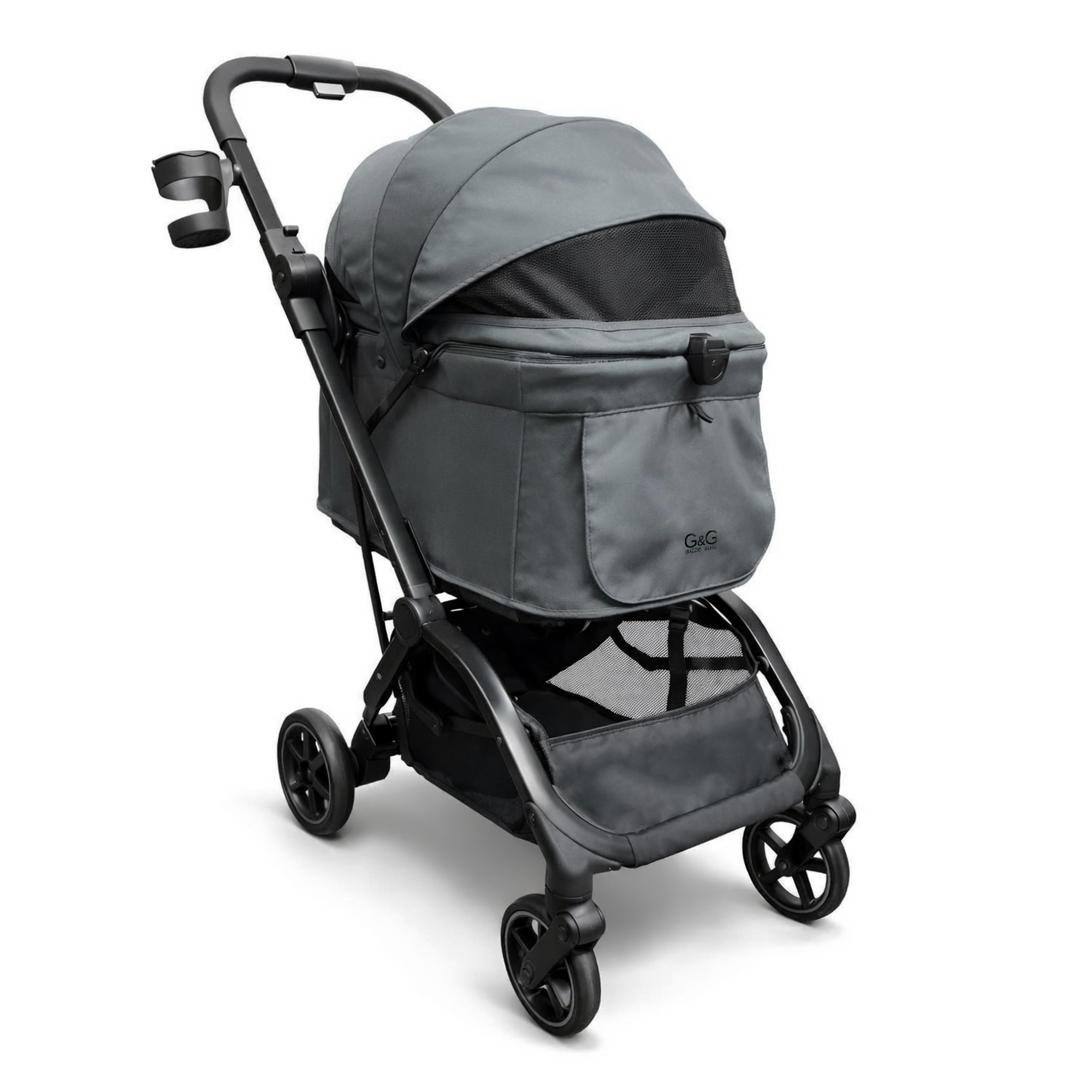 Lightweight & Compact Pet Stroller for Dogs & Cats - Charcoal image number 1