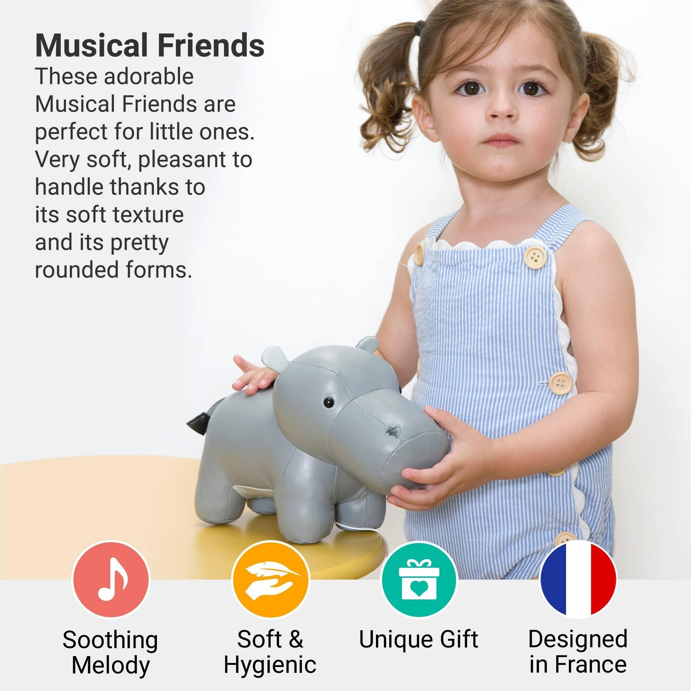 Musical Animals - Hippo, Plush Baby Music Box image number 1