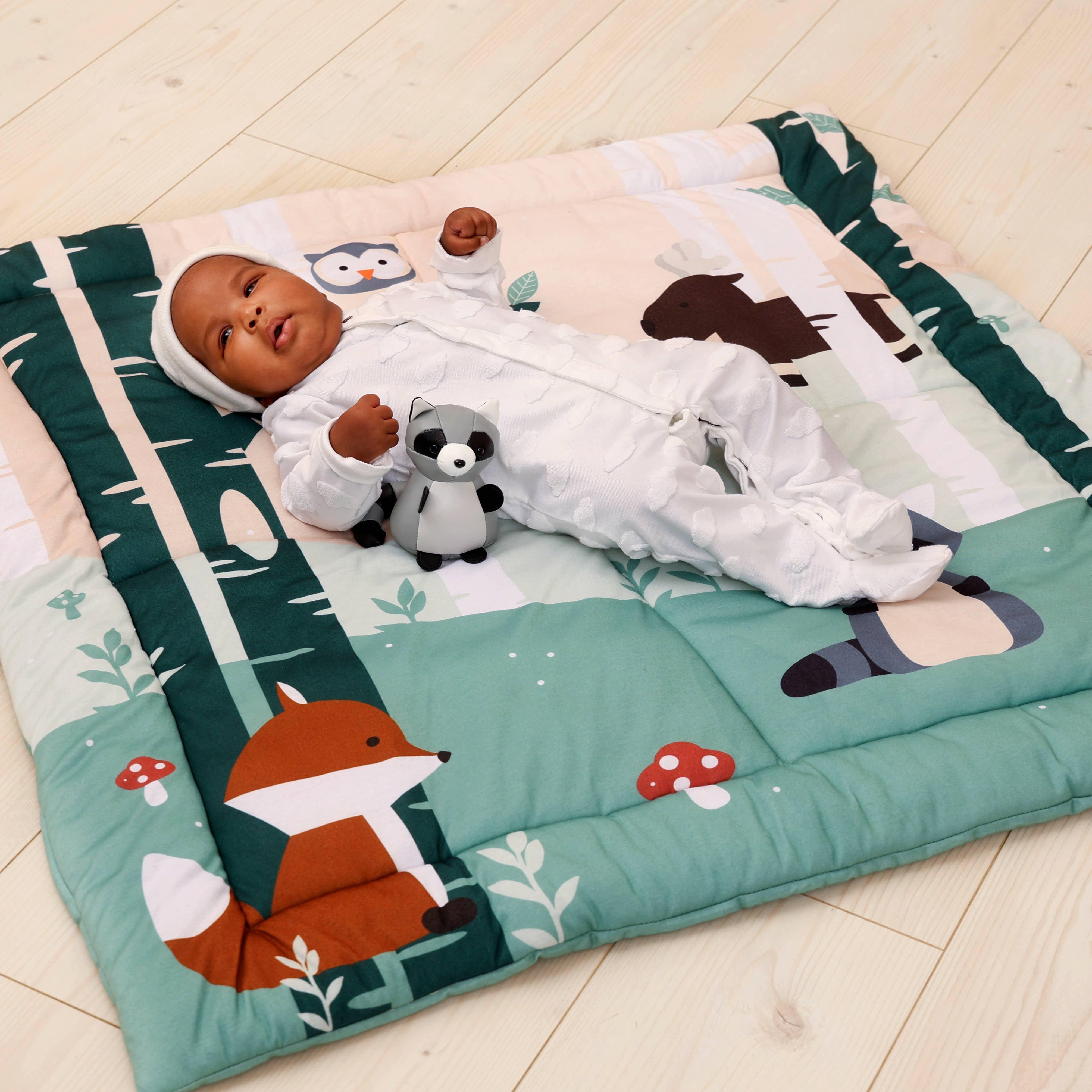 Patchwork Play Mat, Reversible Tummy Time Play Mat image number 3