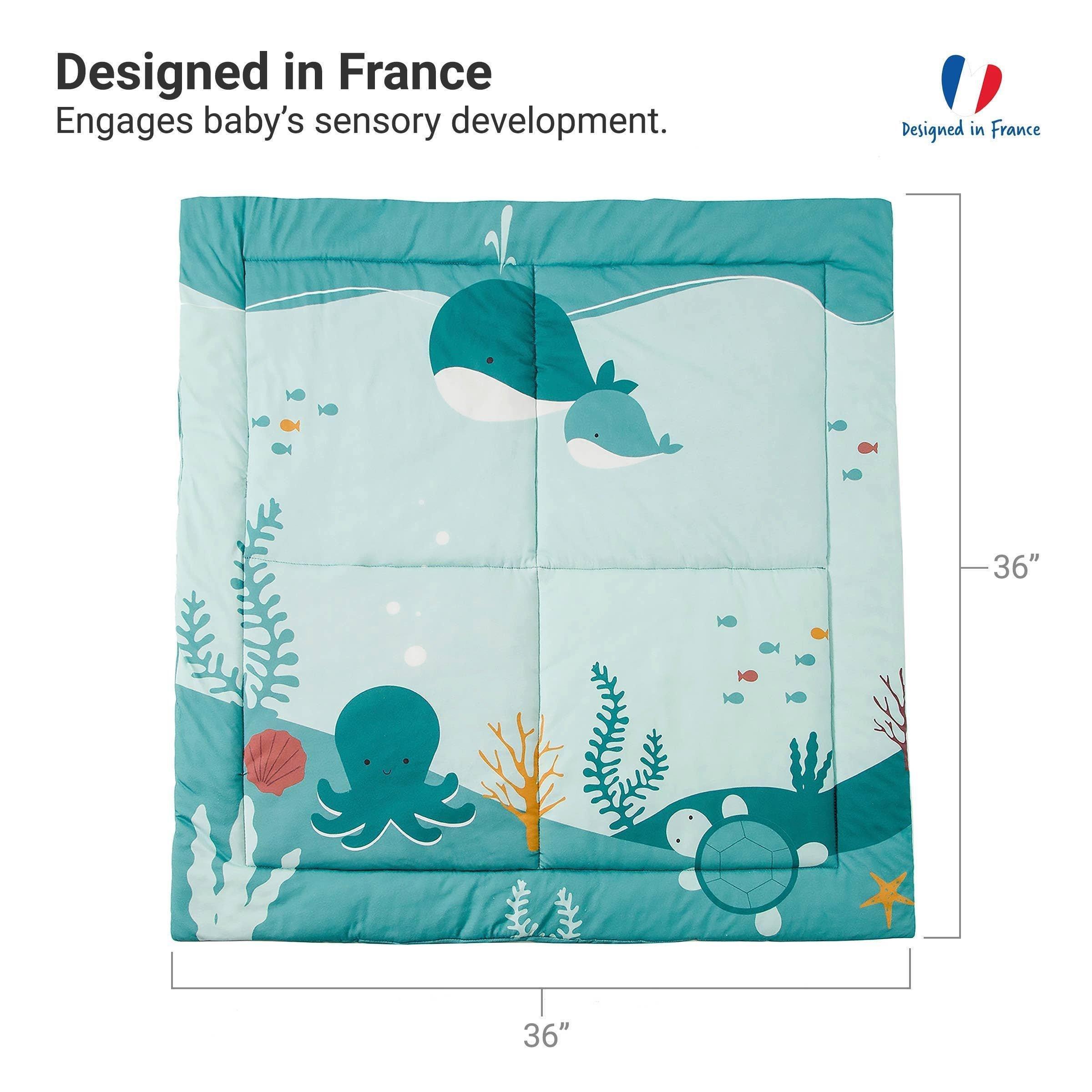 Patchwork Play Mat, Reversible Tummy Time Play Mat image number 3