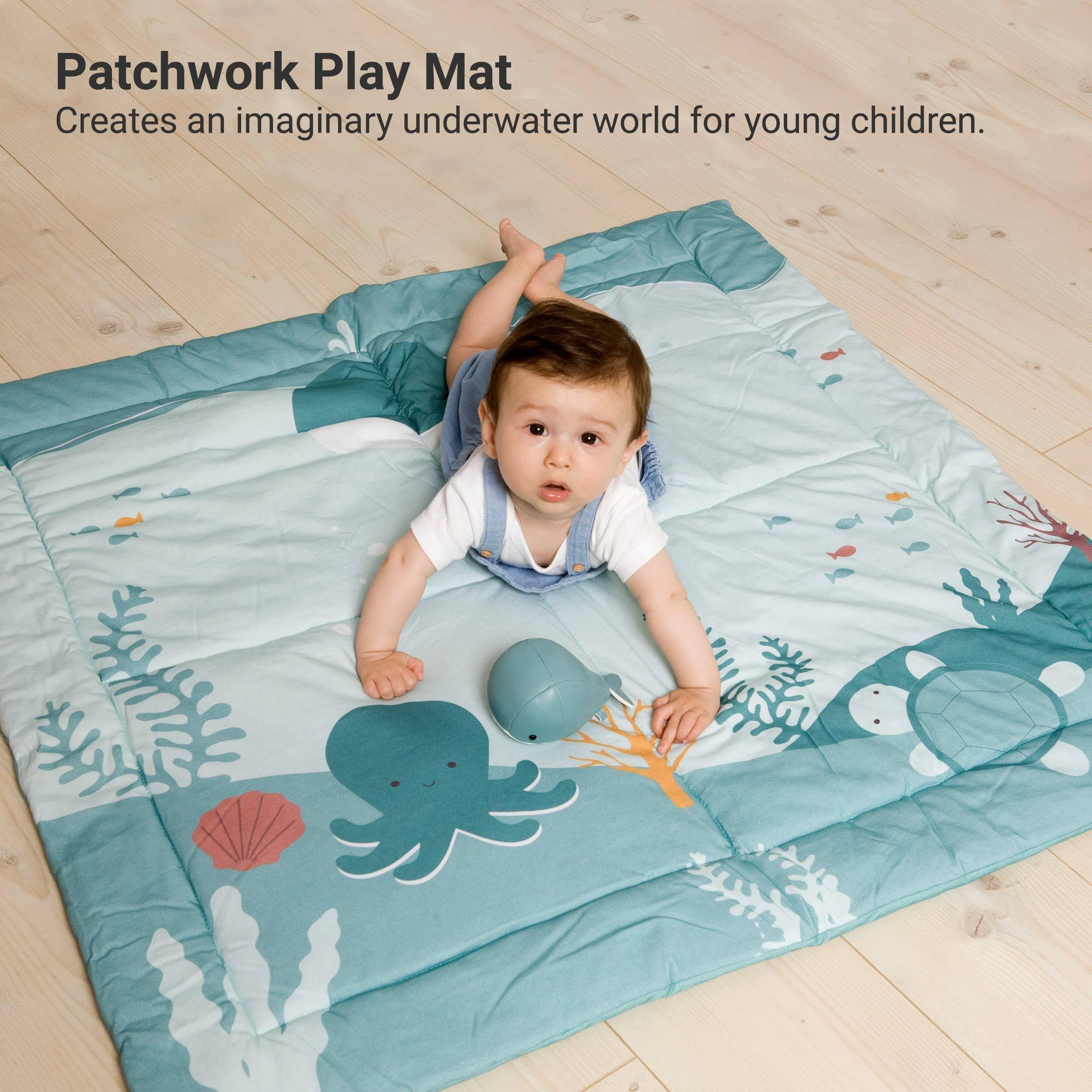 Patchwork Play Mat, Reversible Tummy Time Play Mat image number 4