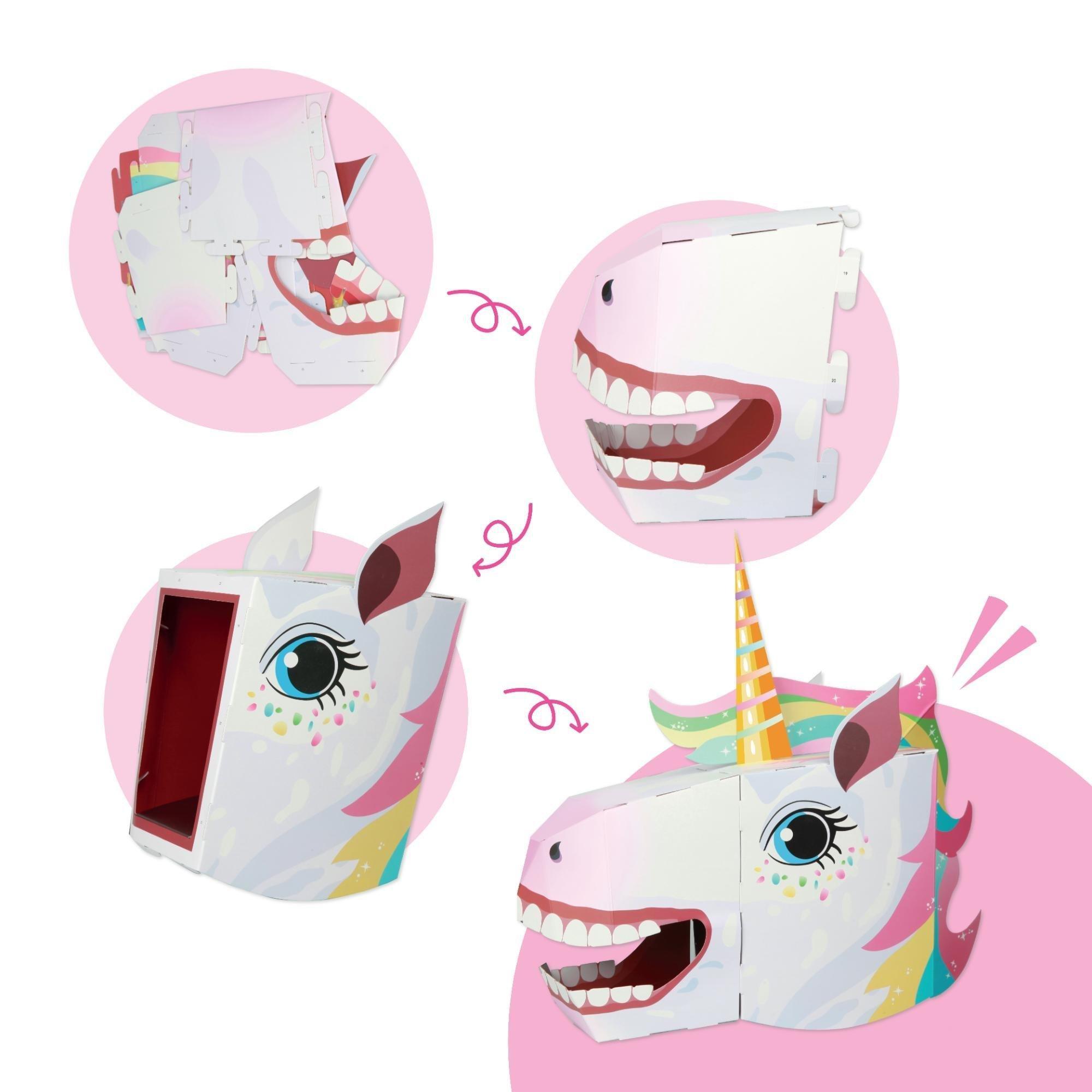 3D Unicorn Mask Craft for Kids (2 Pack) image number 3