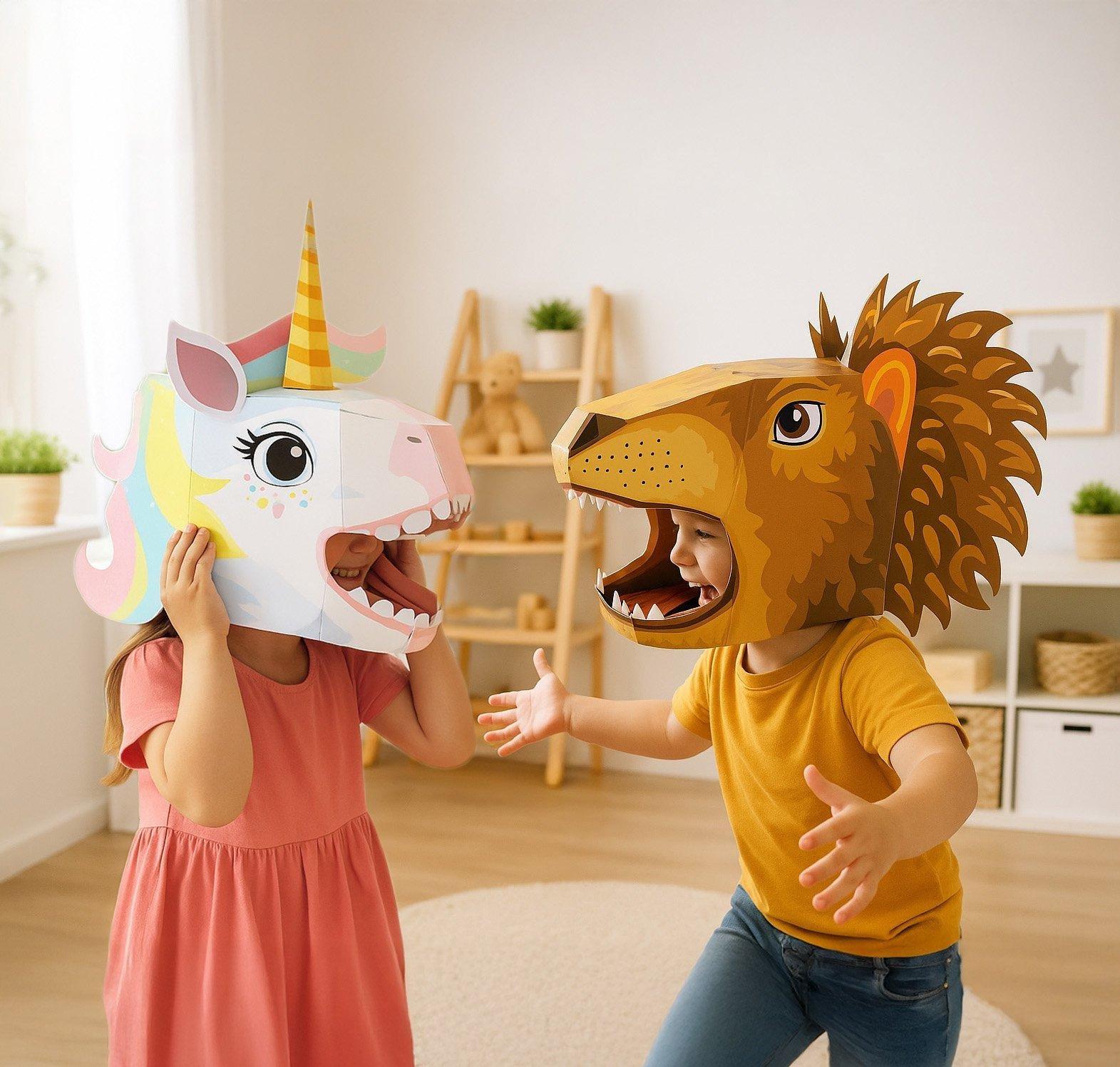 3D Unicorn Mask Craft for Kids (2 Pack) image number 1