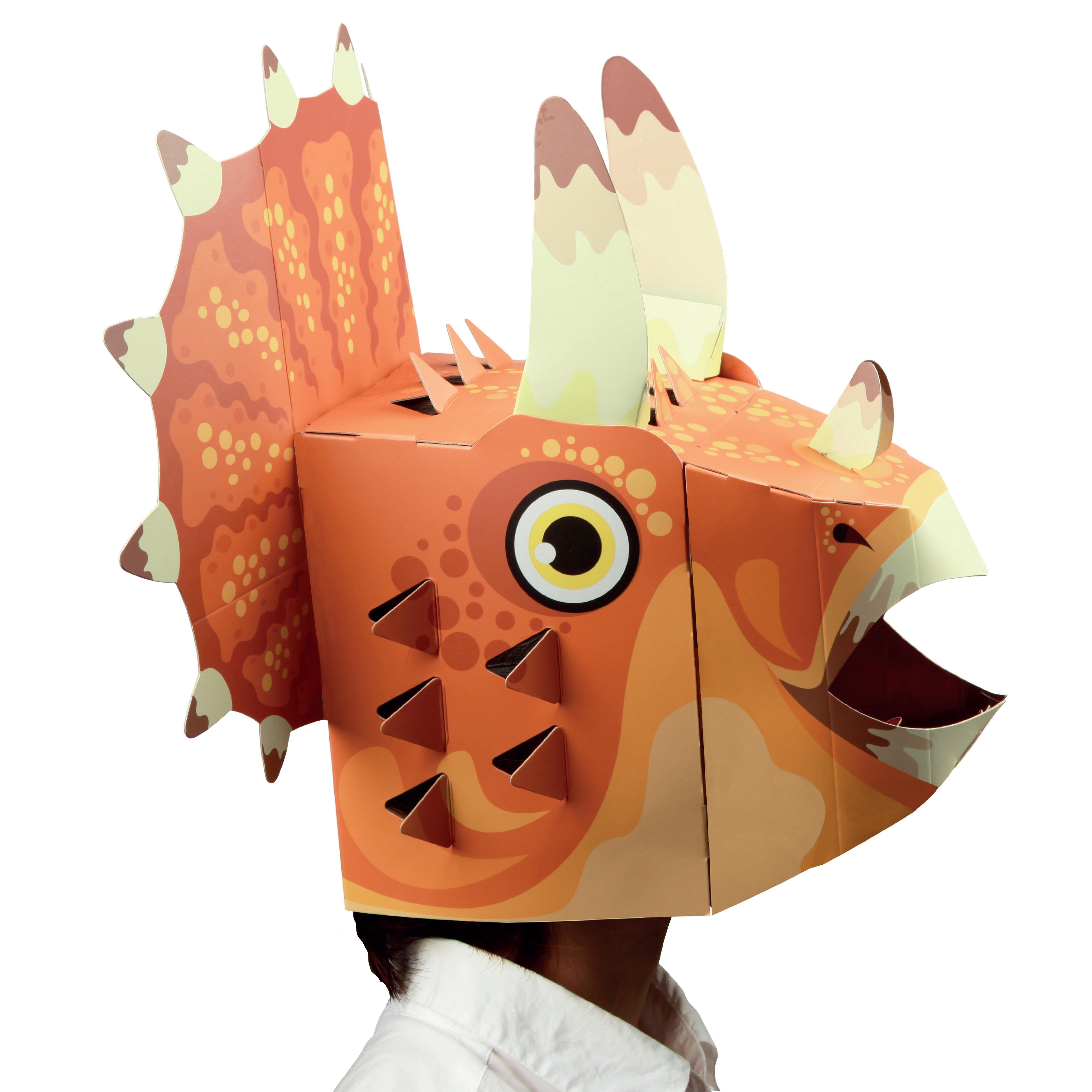 3D Triceratops Mask Craft for Kids (2 Pack) image number 2