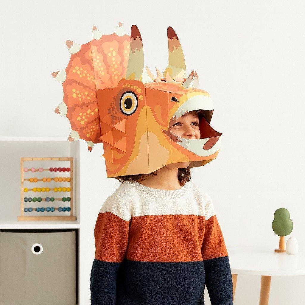 3D Triceratops Mask Craft for Kids (2 Pack) image number 3