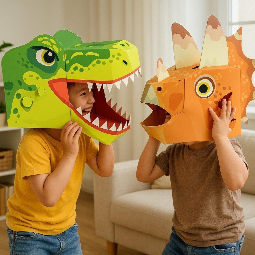 3D Triceratops Mask Craft for Kids (2 Pack) image number 1